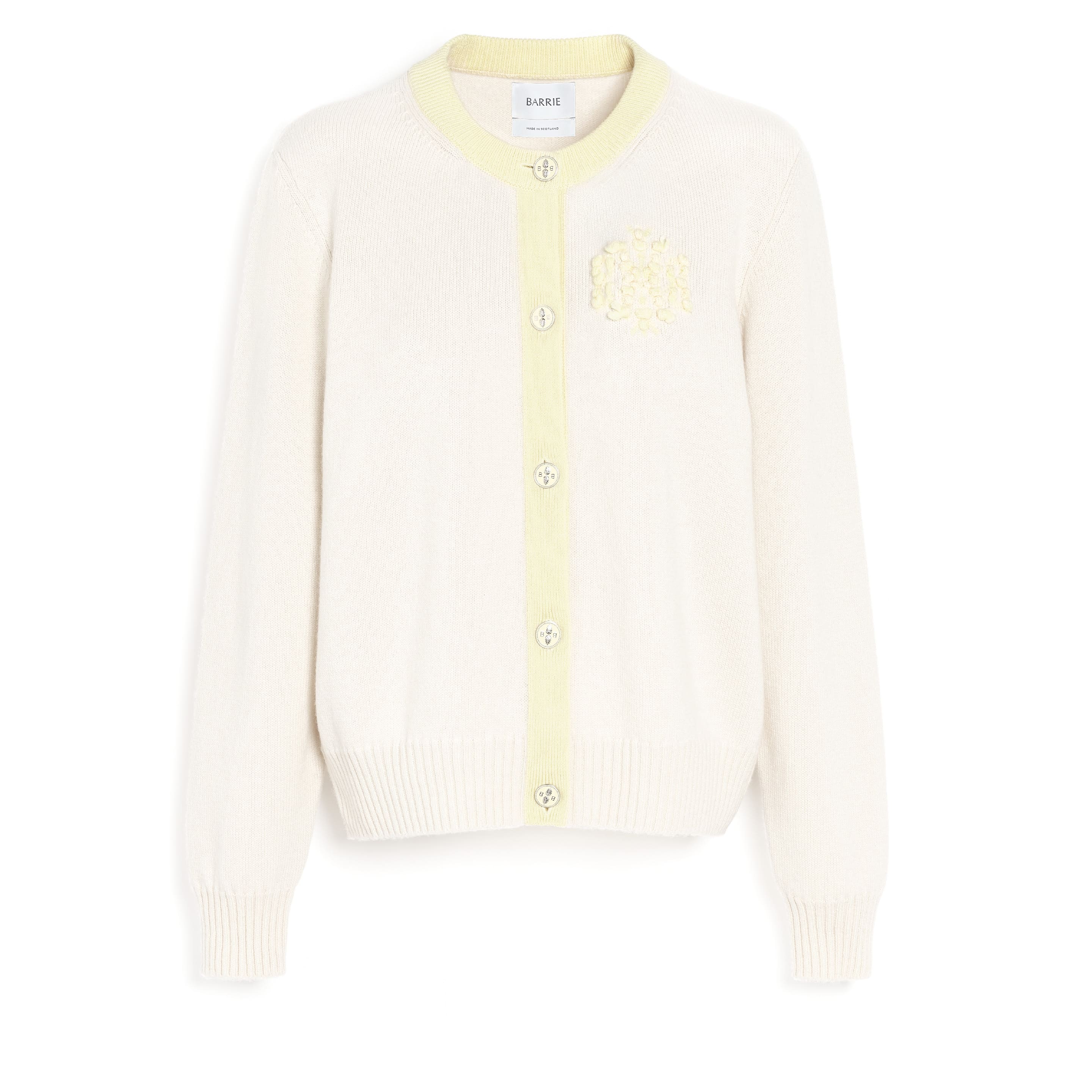 Cardigan en cachemire chiné logo B