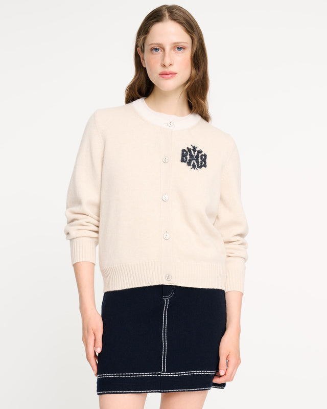 Cardigan en cachemire chiné logo B | Barrie - Barrie