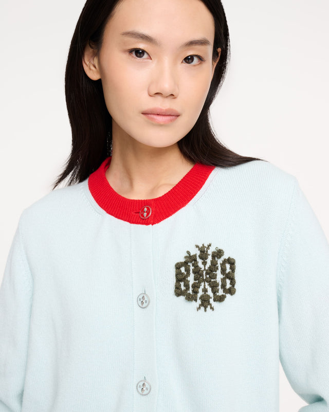 Cardigan en cachemire chiné logo B | Barrie - Barrie