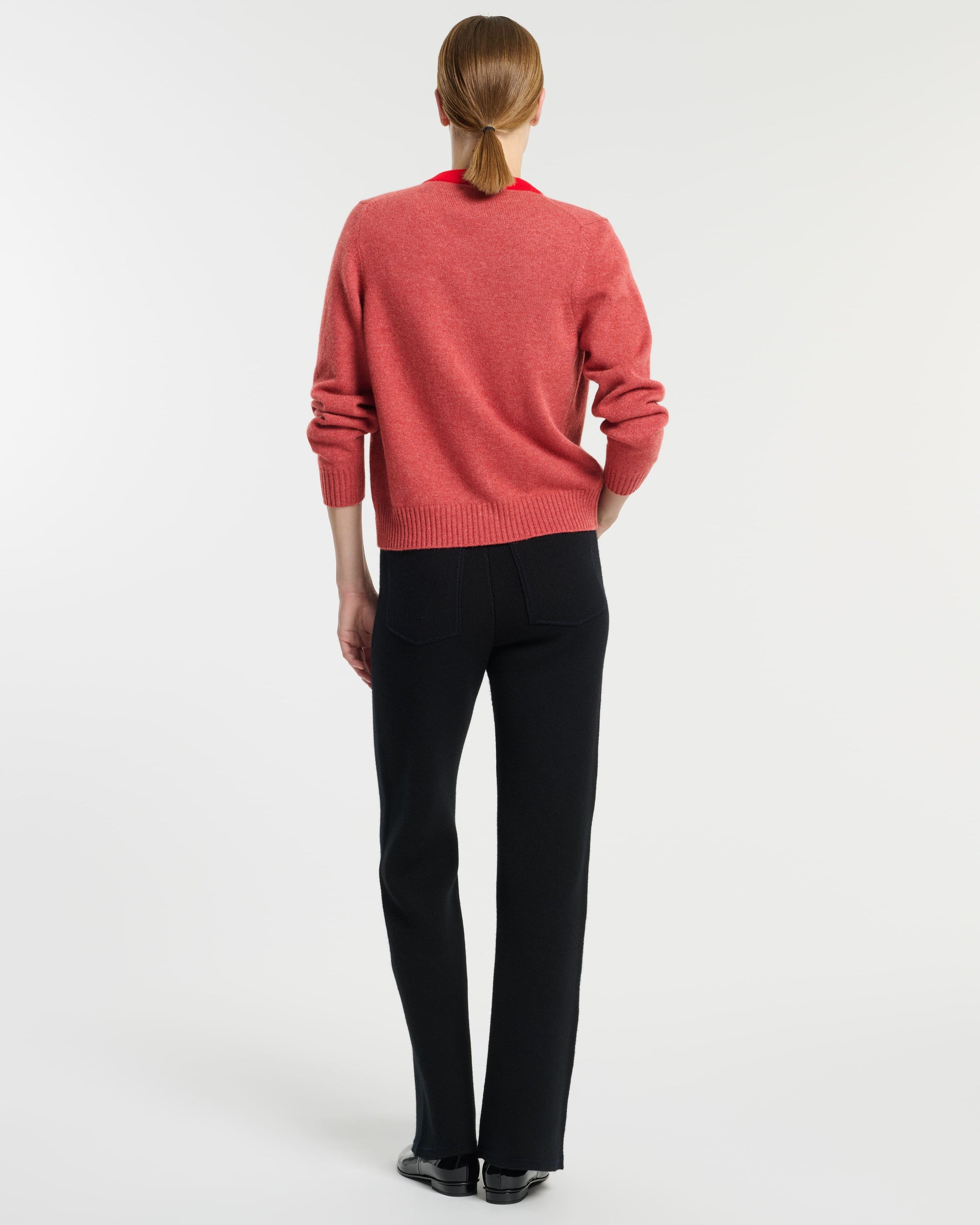 Marled cashmere cardigan with B logo | Barrie - Barrie