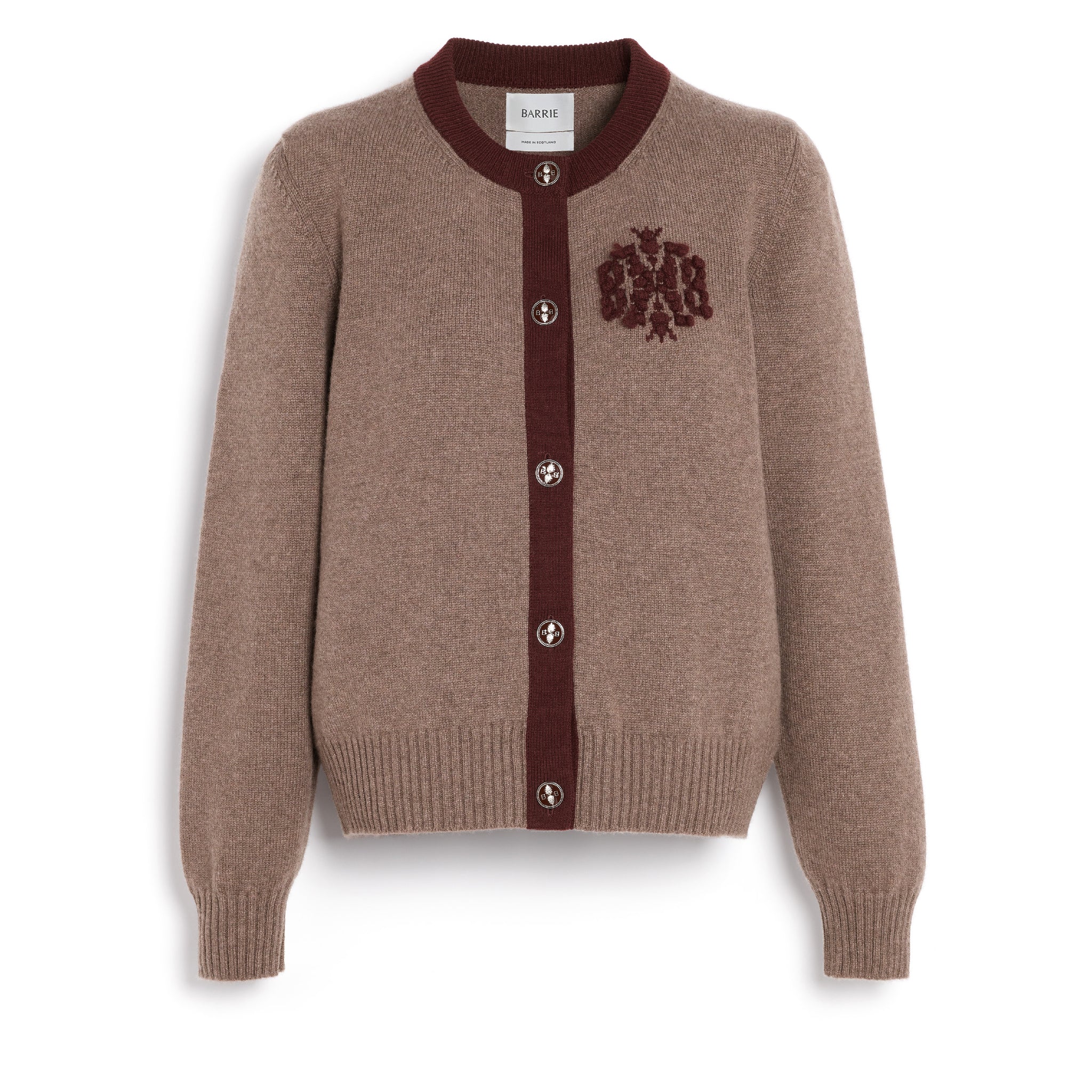 Marled cashmere cardigan with B logo | Barrie - Barrie