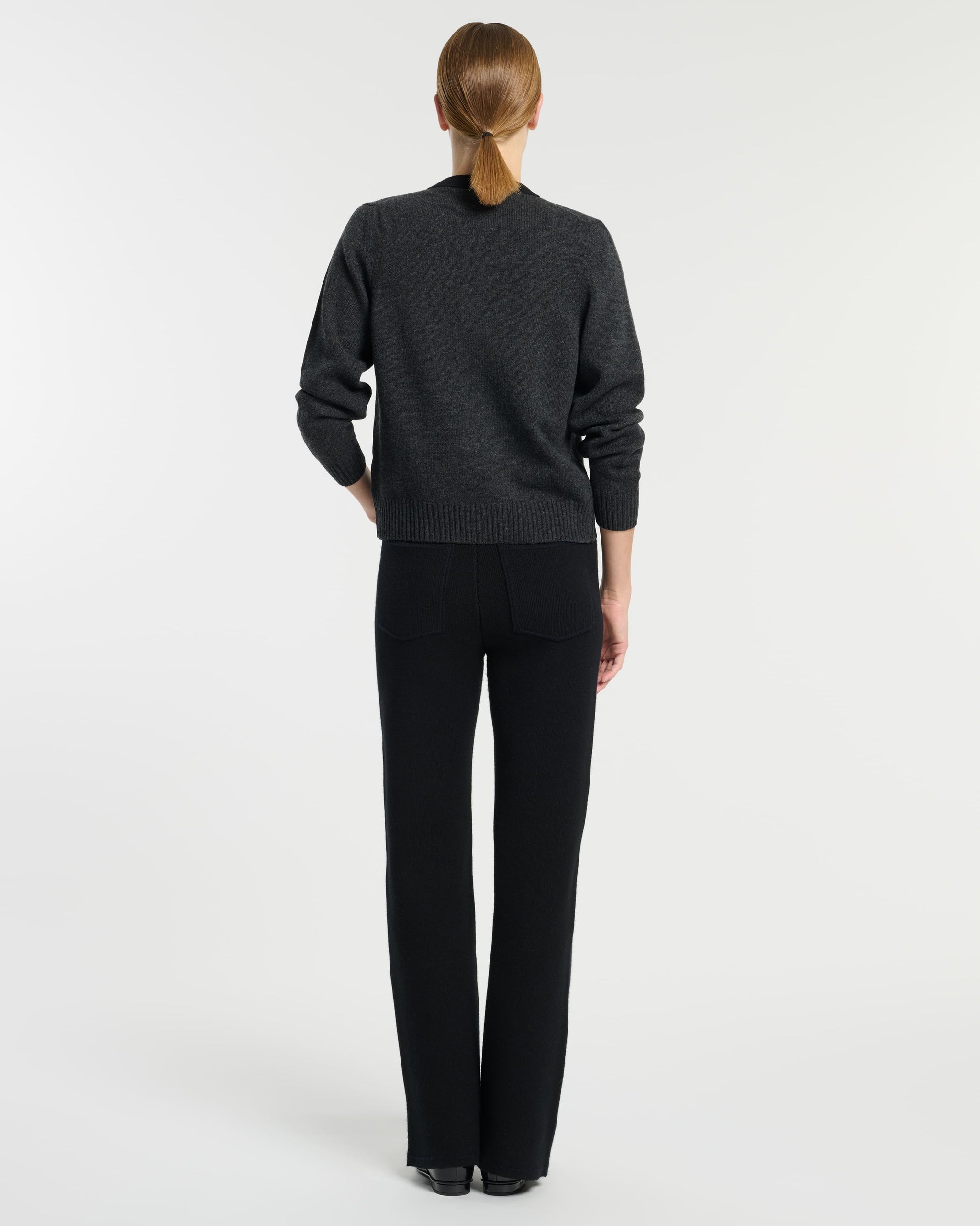 Cardigan en cachemire chiné logo B | Barrie - Barrie