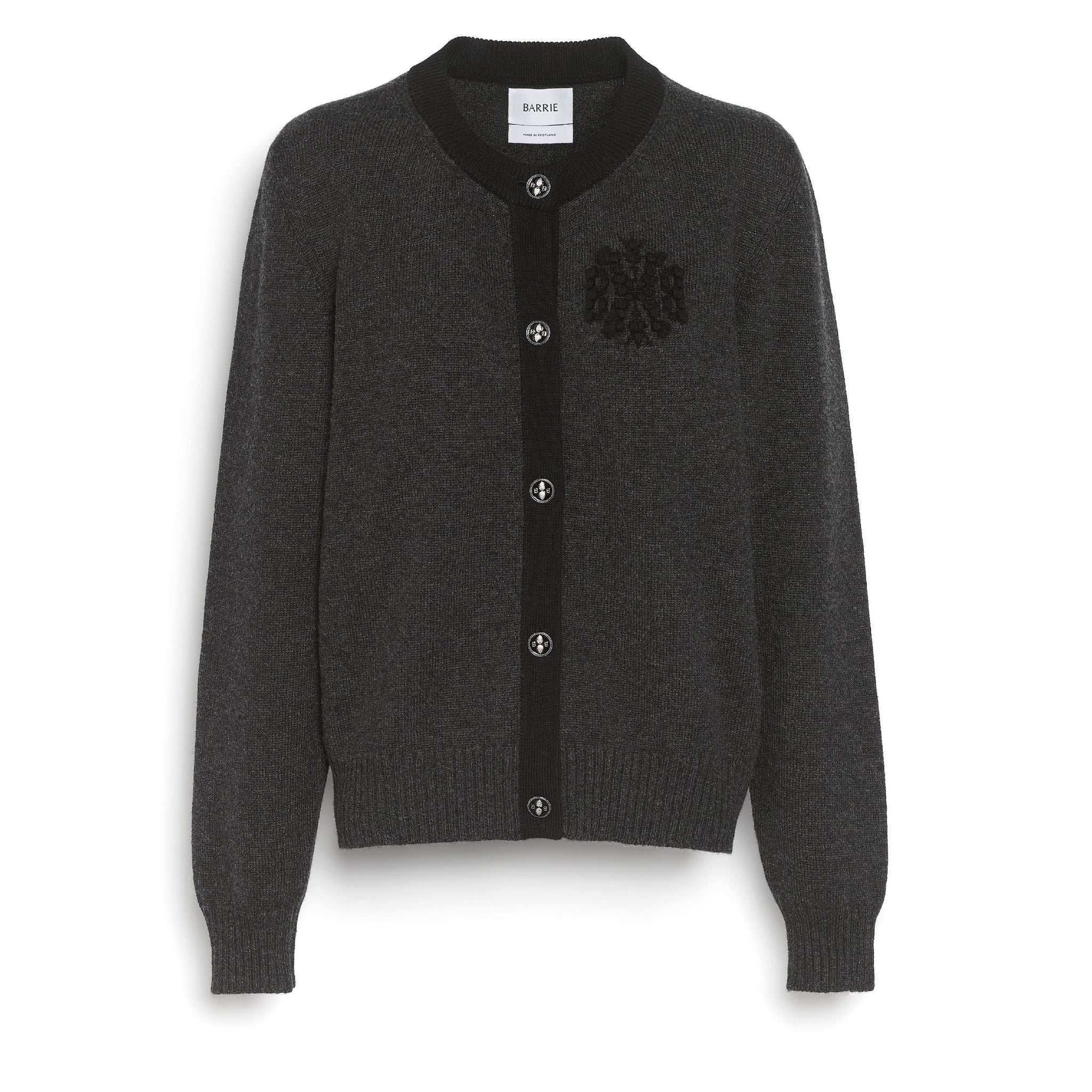 Marled cashmere cardigan with B logo | Barrie - Barrie