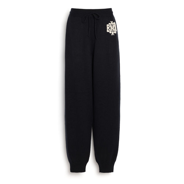Marled cashmere trousers with B logo | Barrie - Barrie