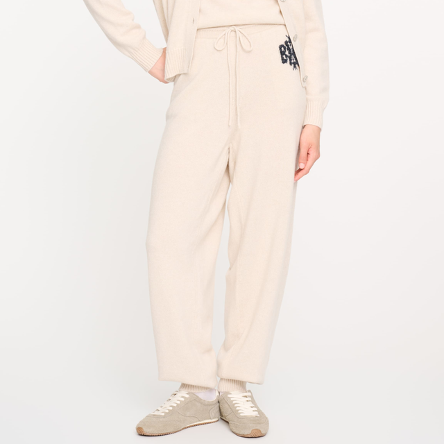 Pantalon en cachemire chiné logo B | Barrie - Barrie