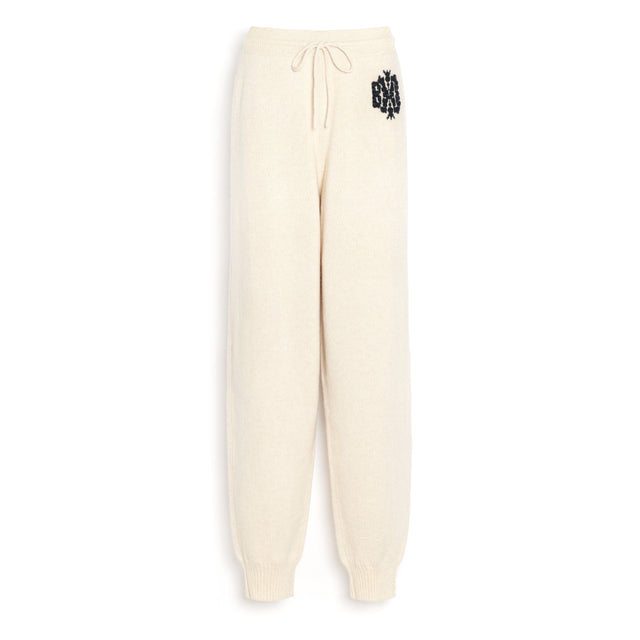 Marled cashmere trousers with B logo | Barrie - Barrie