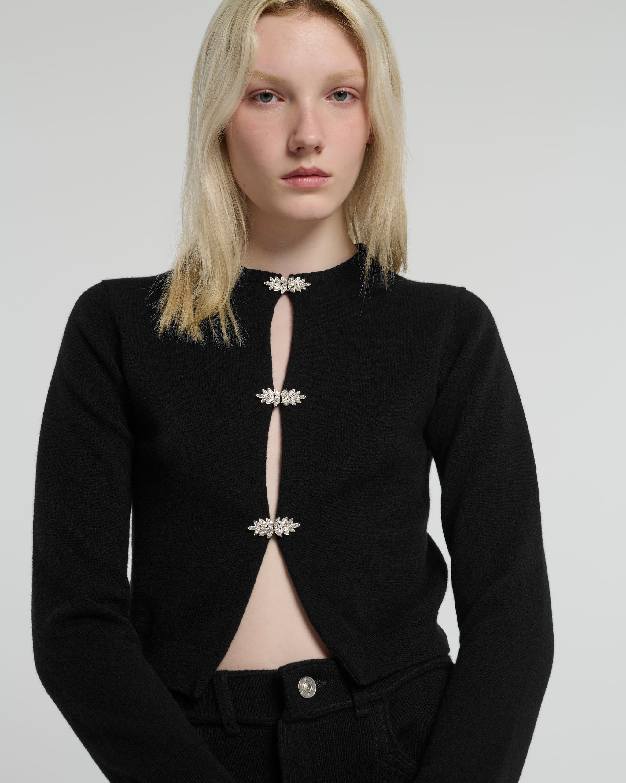 Cashmere cardigan with jewelled details | Barrie - Barrie