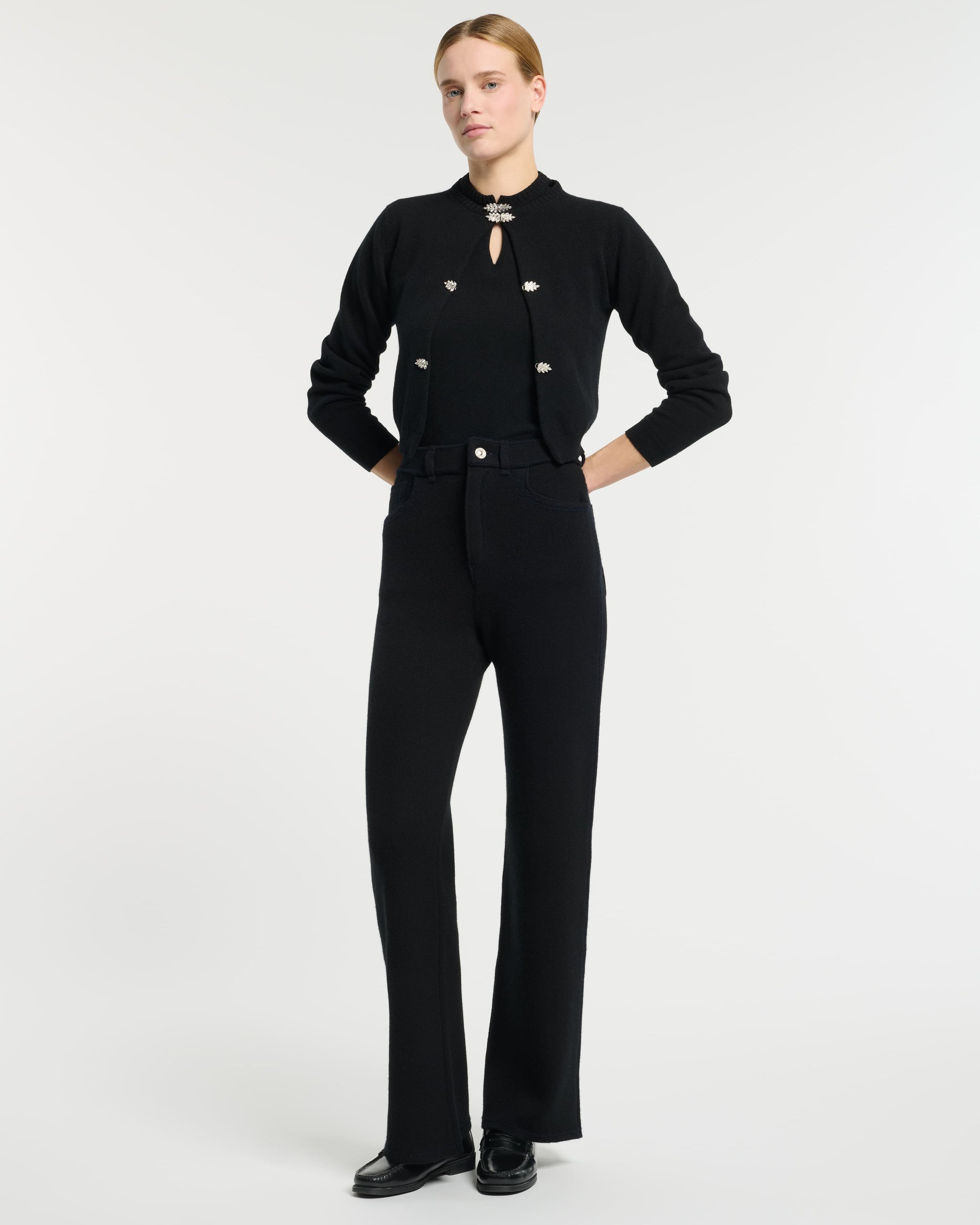 Cardigan en cachemire aux détails bijoux | Barrie - Barrie