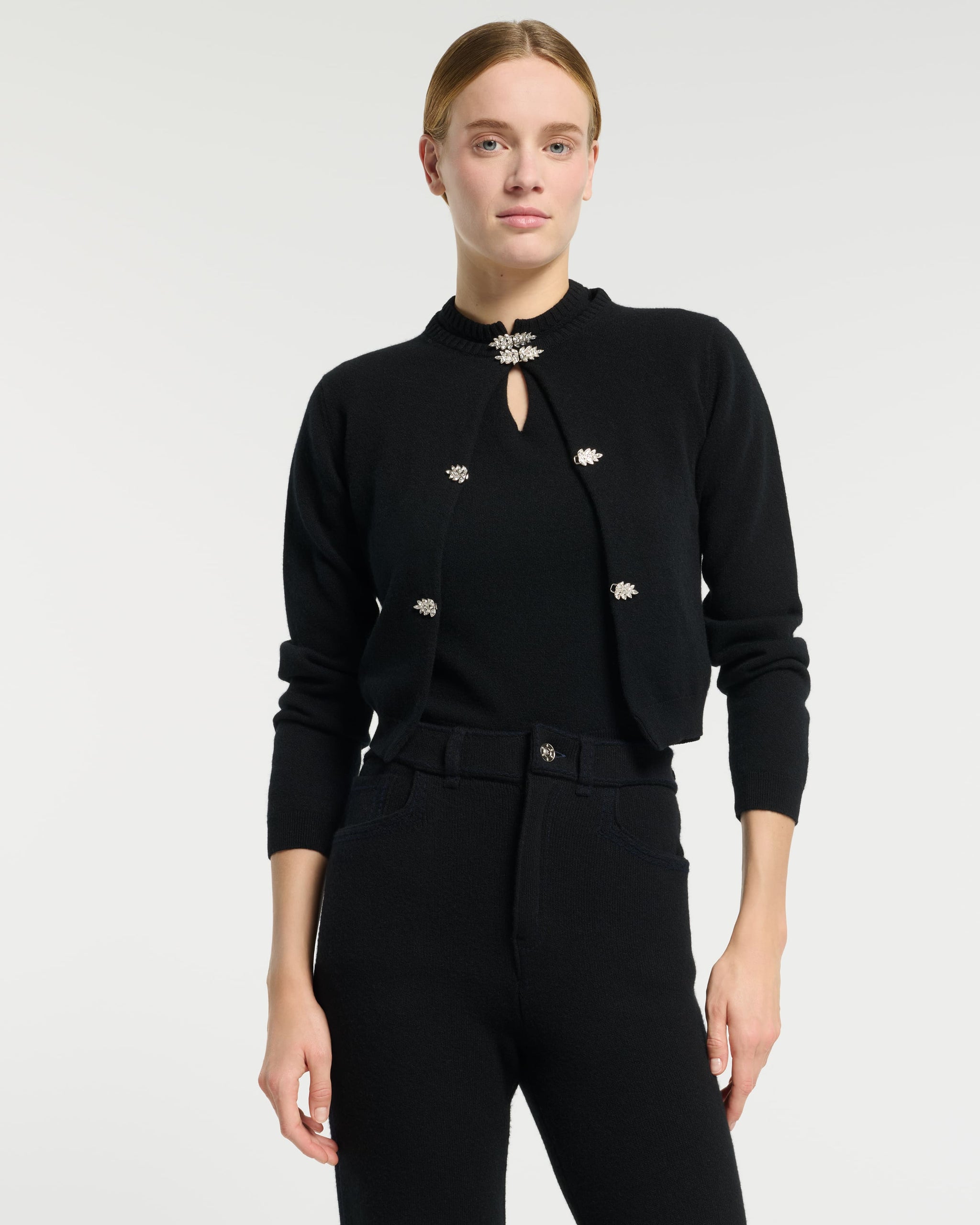 Cardigan en cachemire aux détails bijoux | Barrie - Barrie