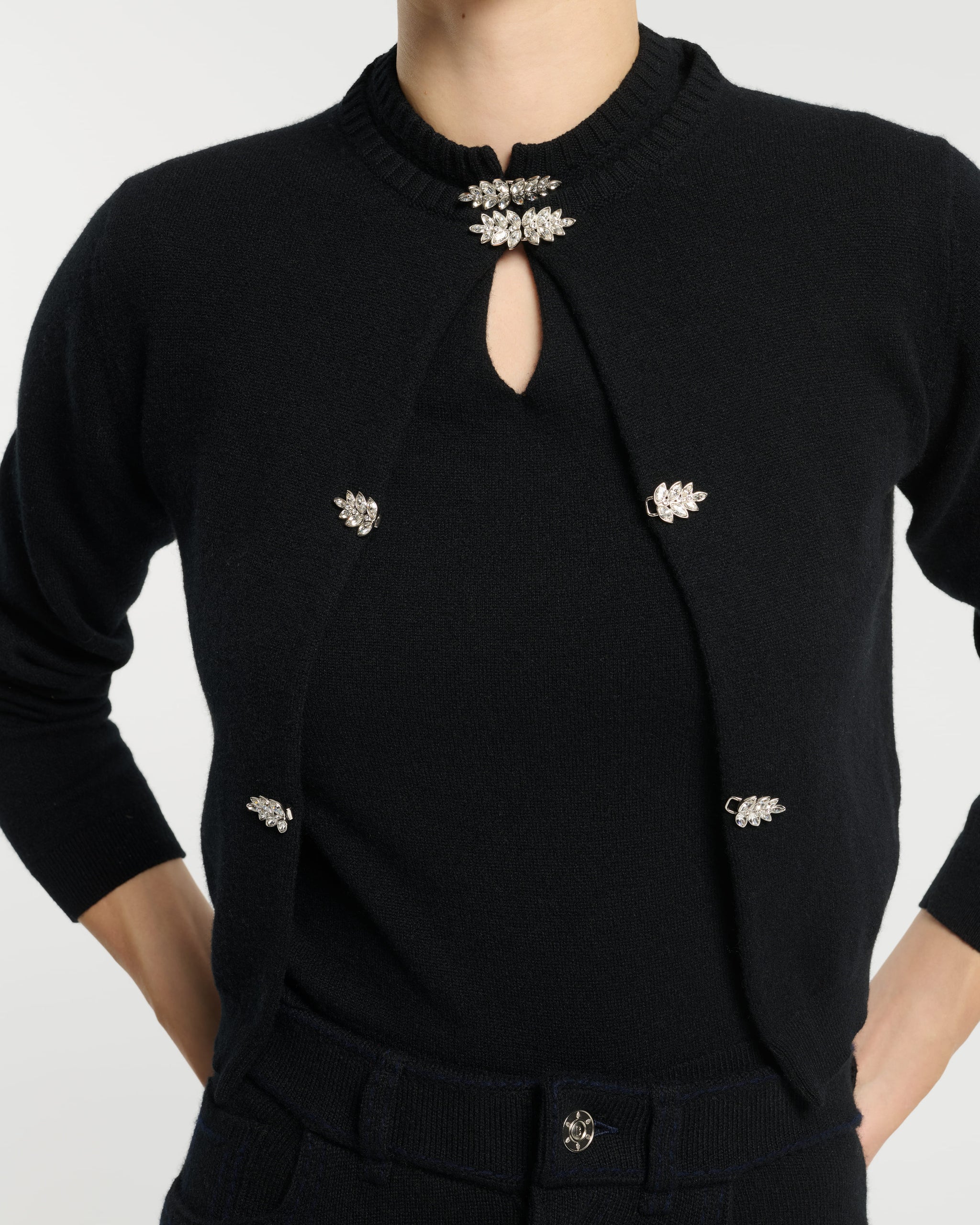 Cashmere cardigan with jewelled details | Barrie - Barrie