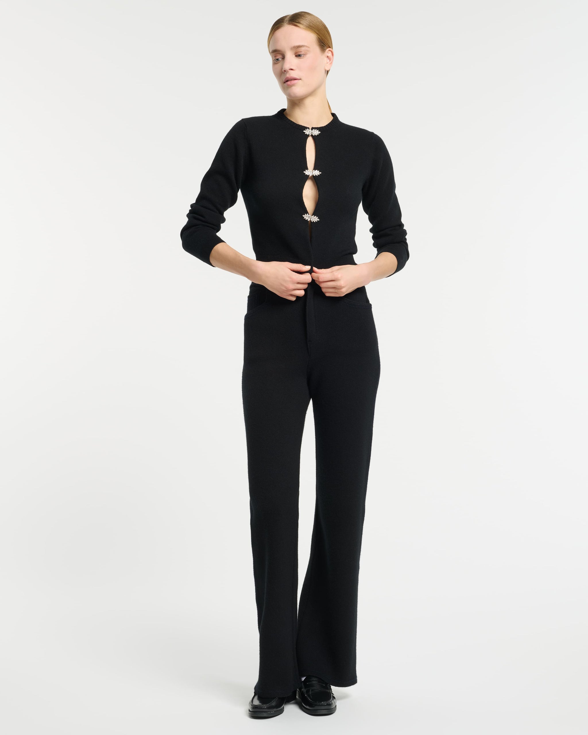 Cardigan en cachemire aux détails bijoux | Barrie - Barrie