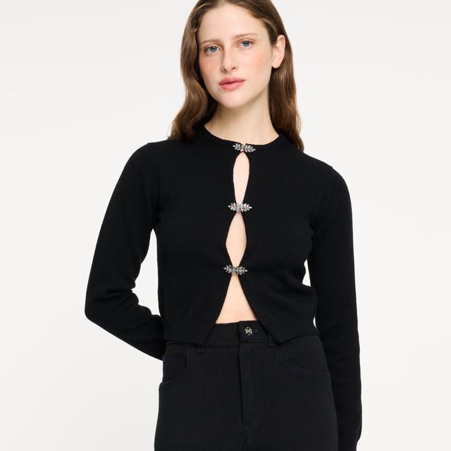 Cashmere cardigan with jewelled details | Barrie - Barrie