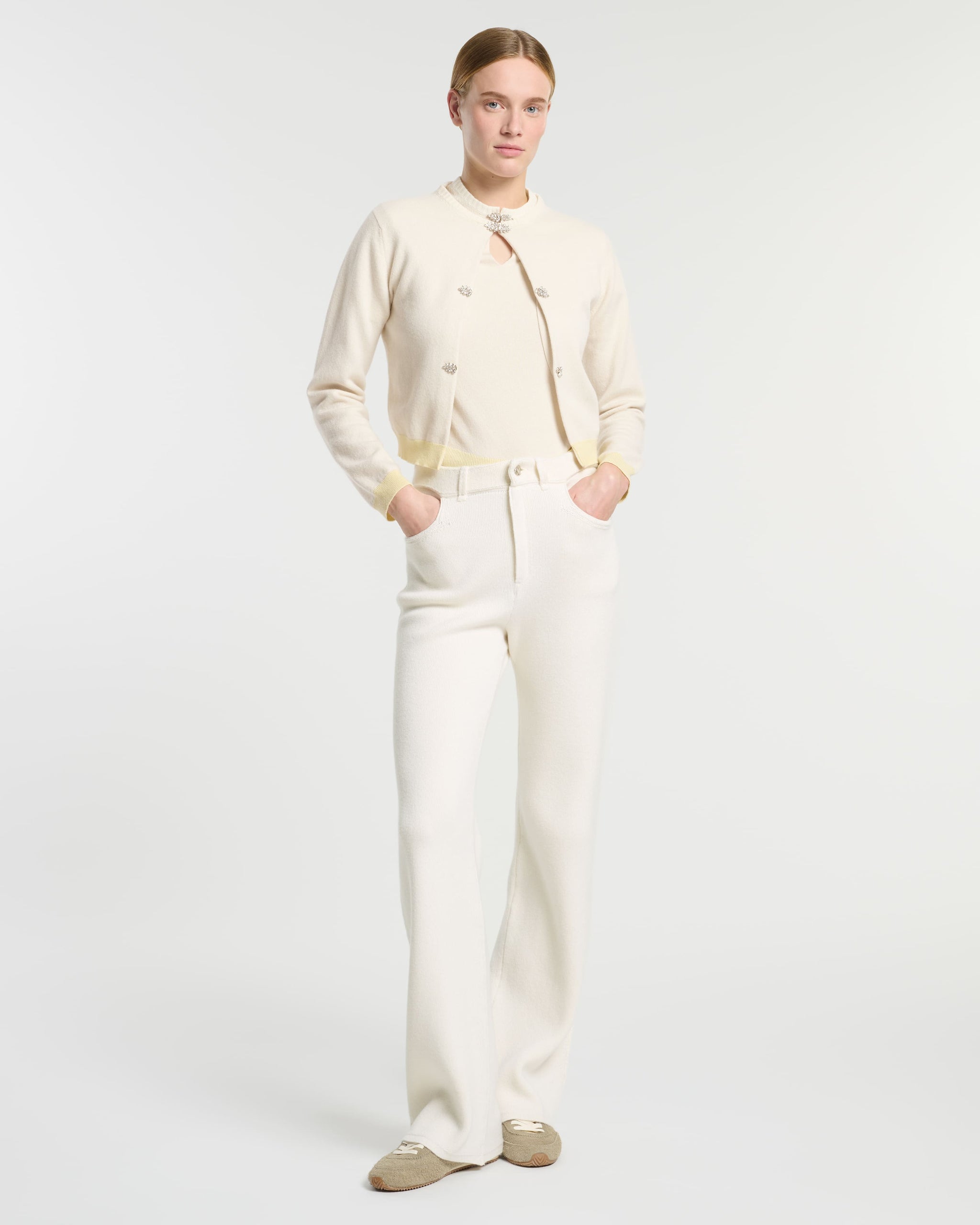 Cashmere cardigan with jewelled details | Barrie - Barrie