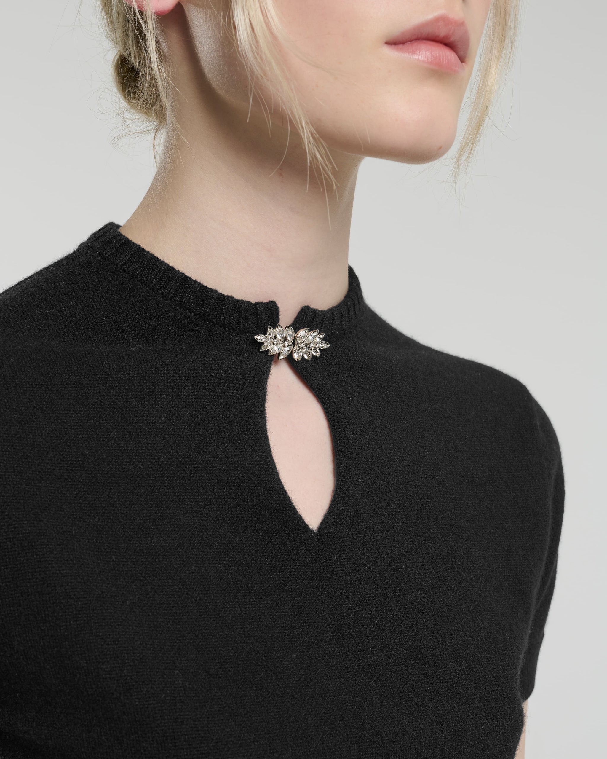Cashmere top with jewelled details | Barrie - Barrie