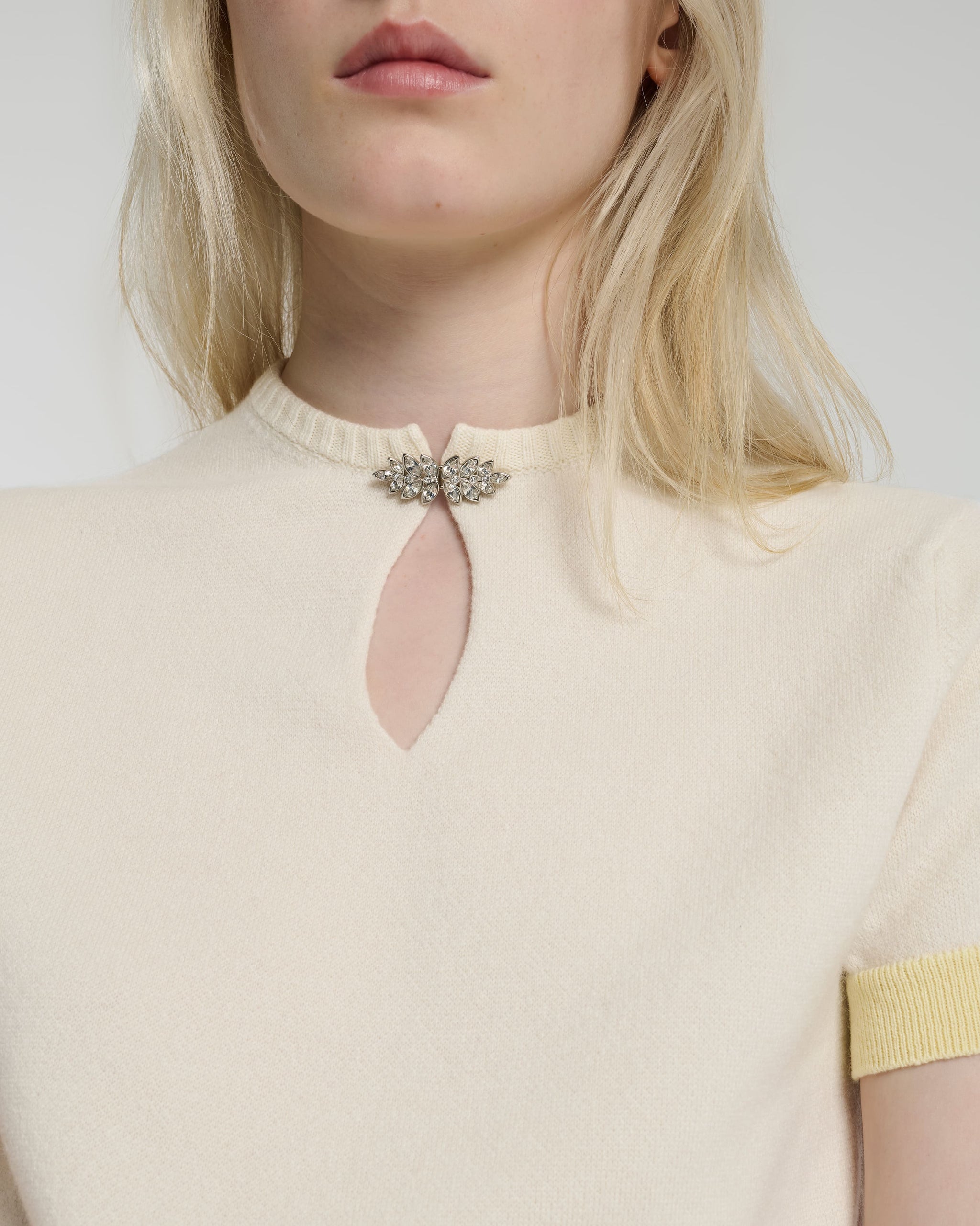 Cashmere top with jewelled details | Barrie - Barrie