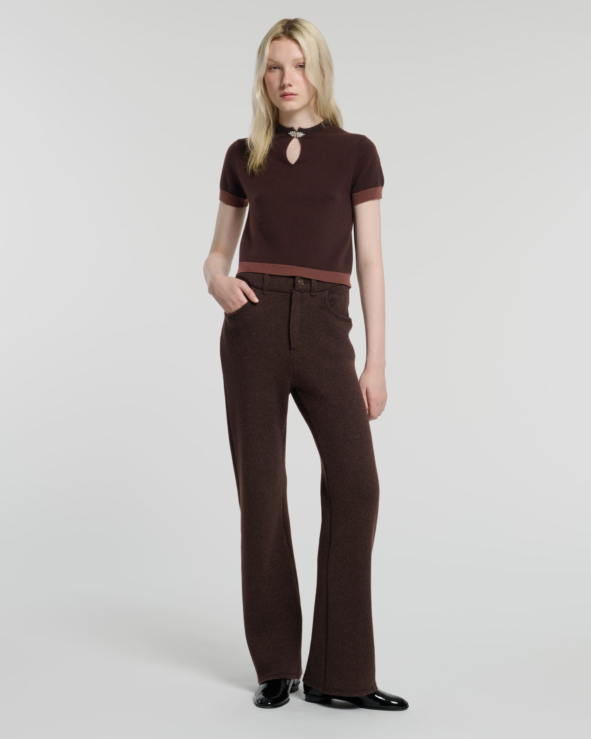 Cashmere top with jewelled details | Barrie - Barrie