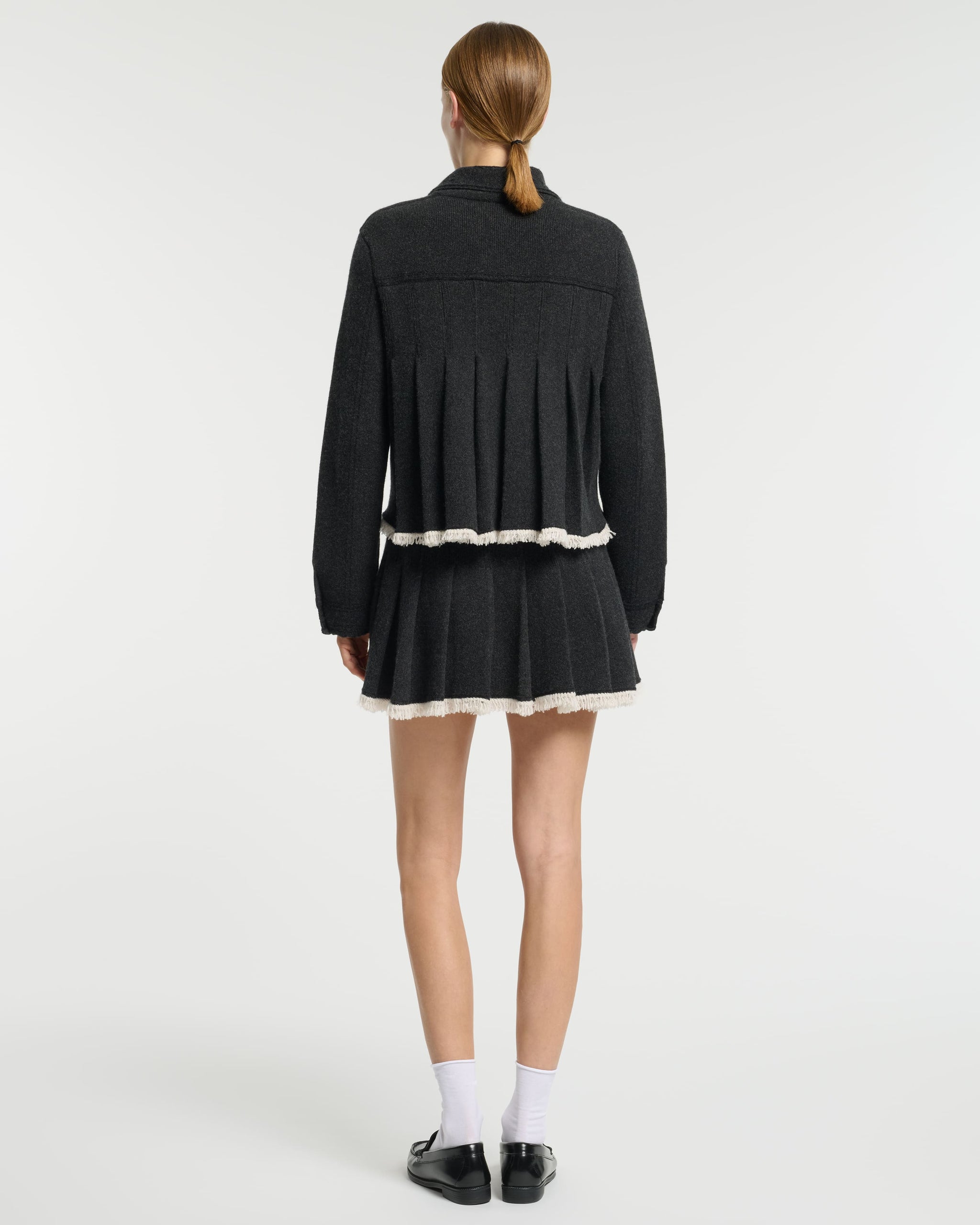 Veste Denim à dos plissé en cachemire et coton | Barrie - Barrie