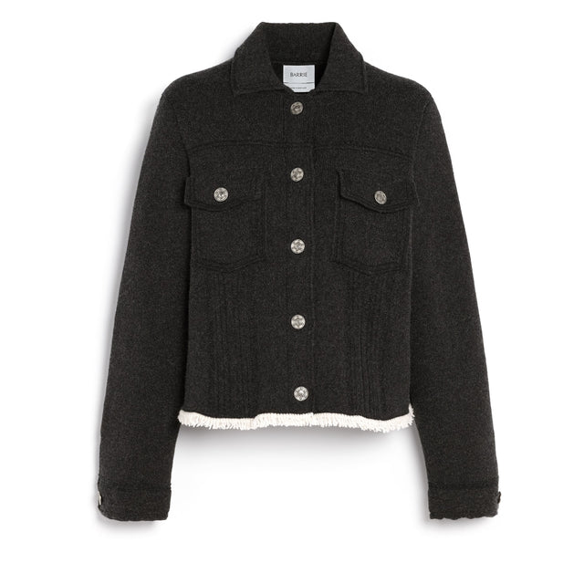 Veste Denim à dos plissé en cachemire et coton | Barrie - Barrie