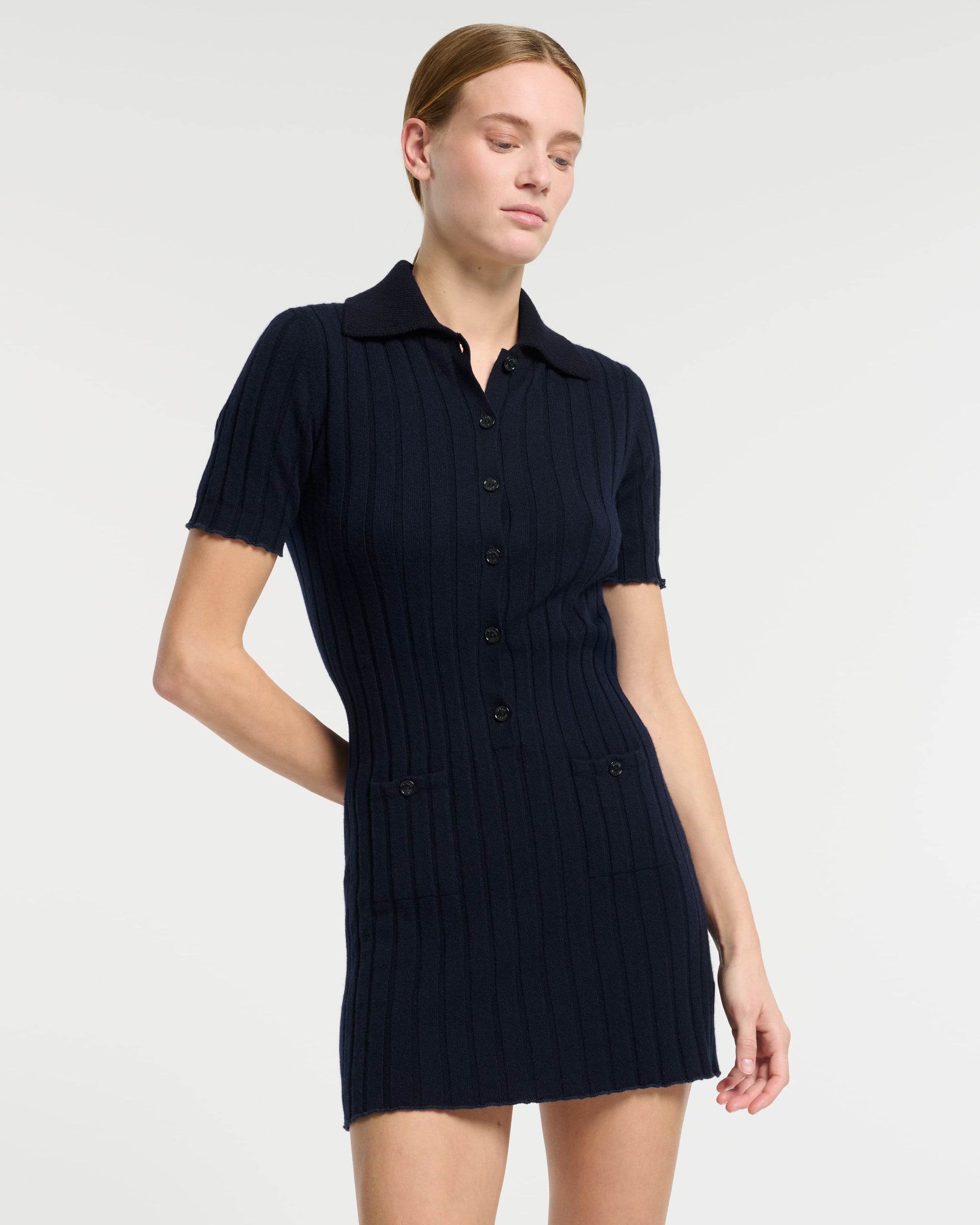 Ribbed cashmere short dress | Barrie - Barrie