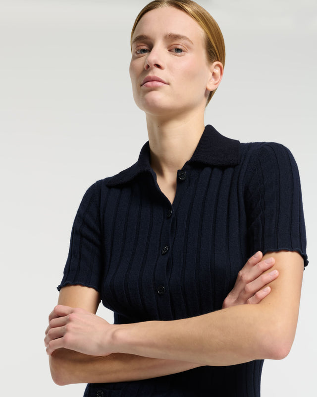 Ribbed cashmere short dress | Barrie - Barrie