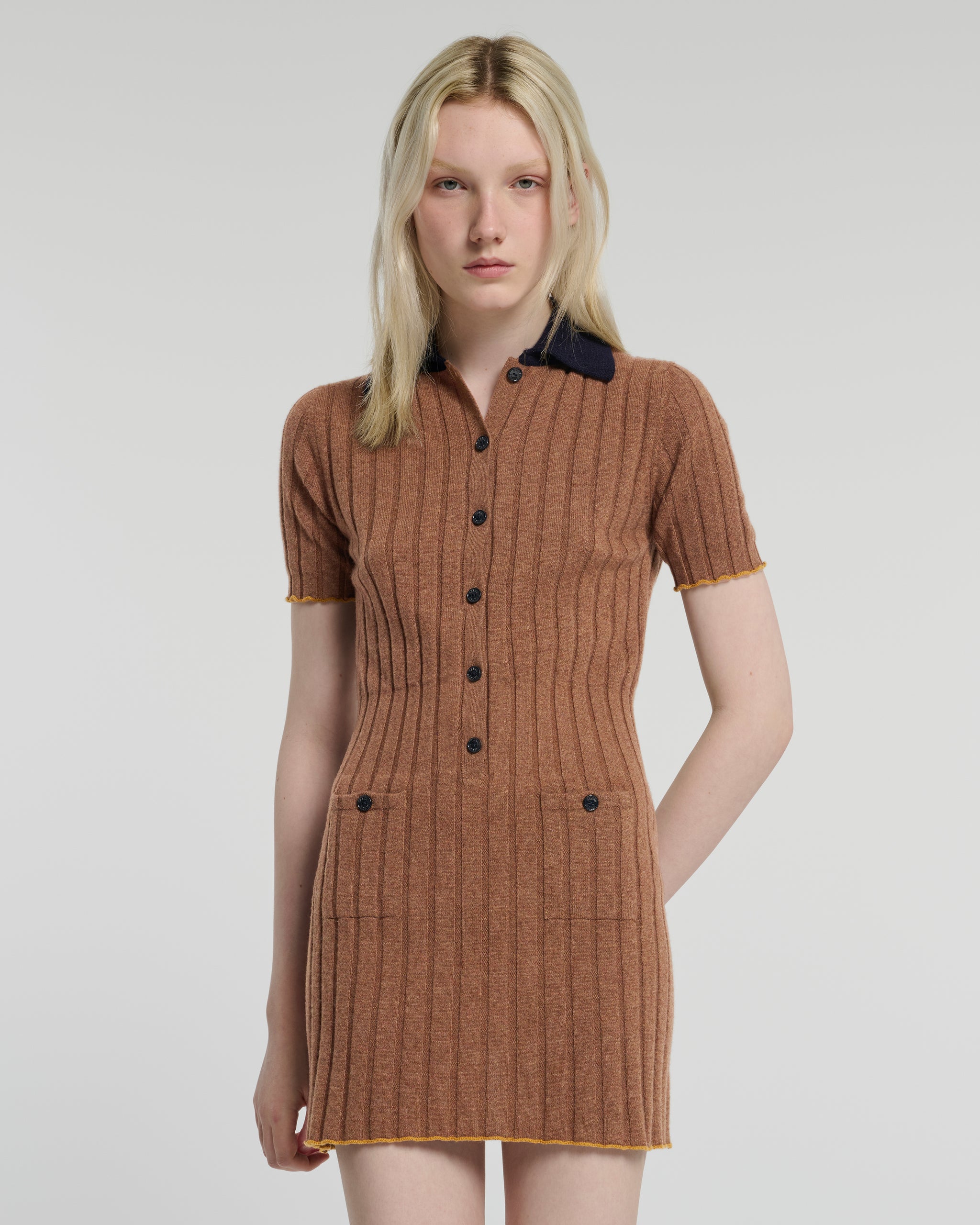 Ribbed cashmere short dress | Barrie - Barrie