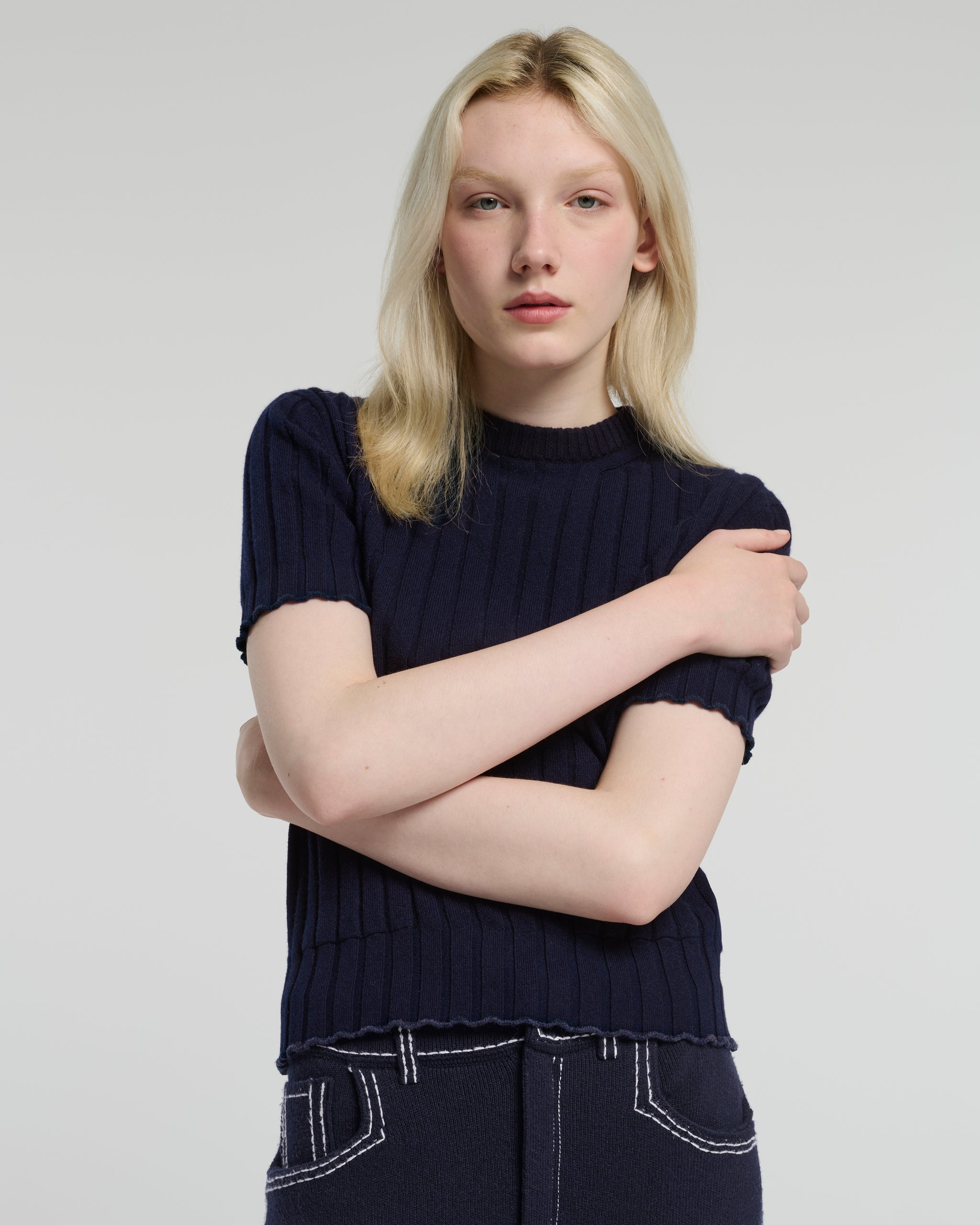 Ribbed cashmere top | Barrie - Barrie