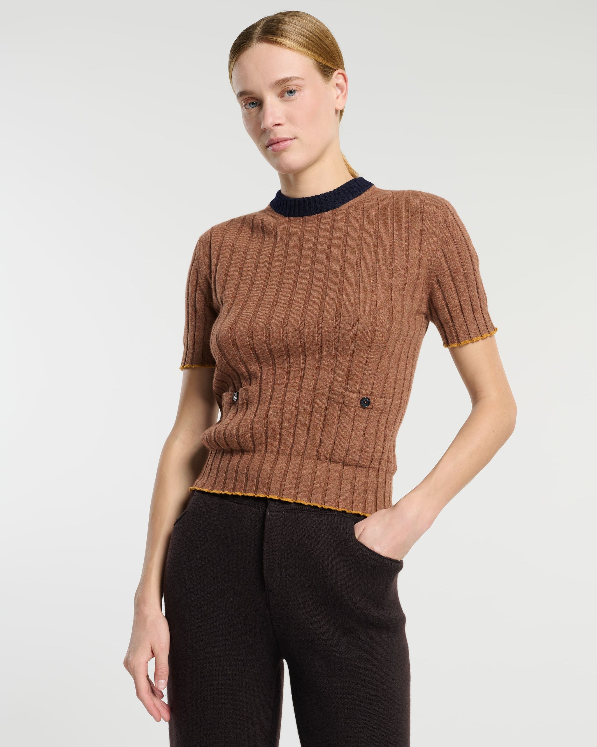 Top en cachemire à côtes | Barrie - Barrie
