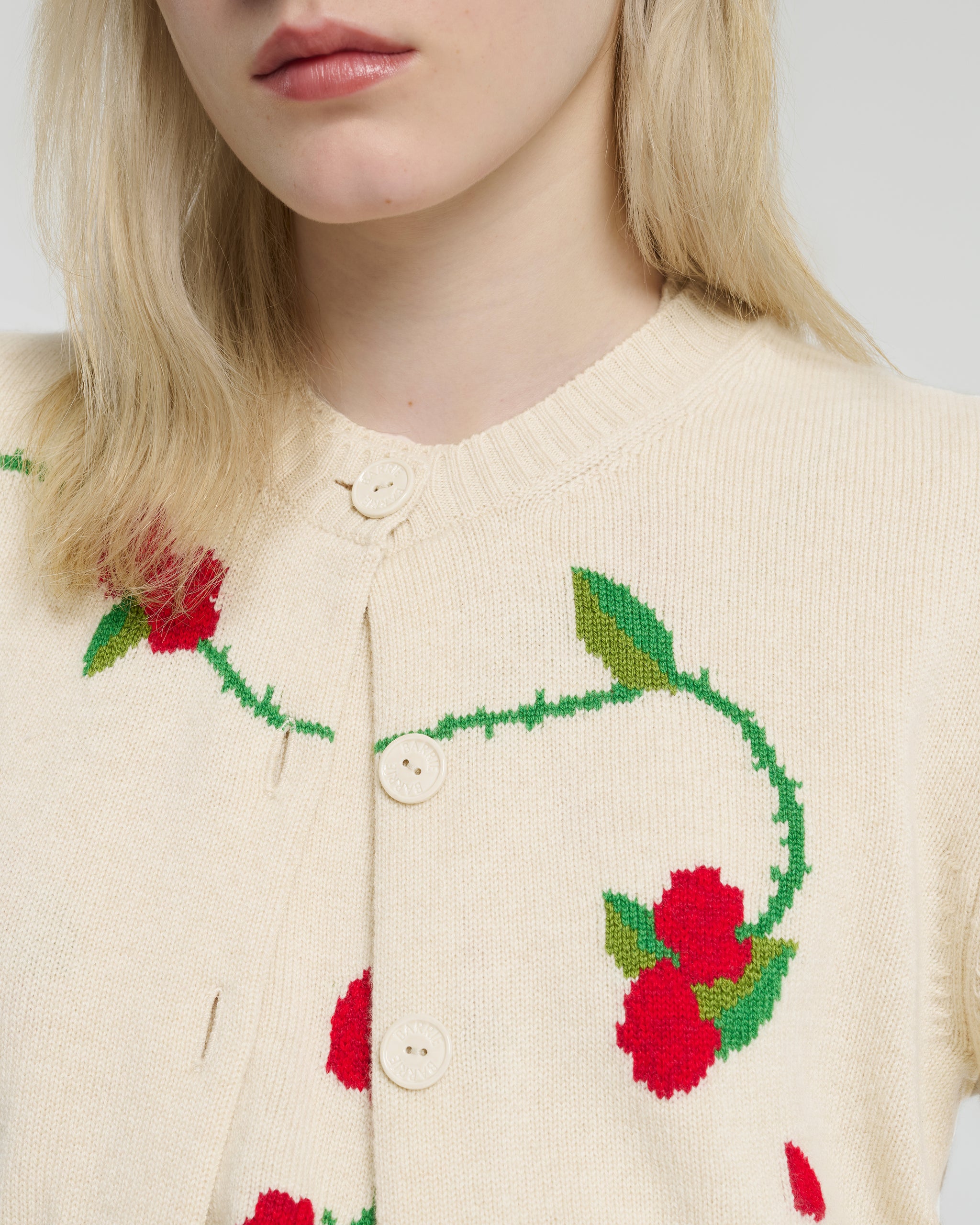 Cashmere cardigan with floral motif | Barrie - Barrie