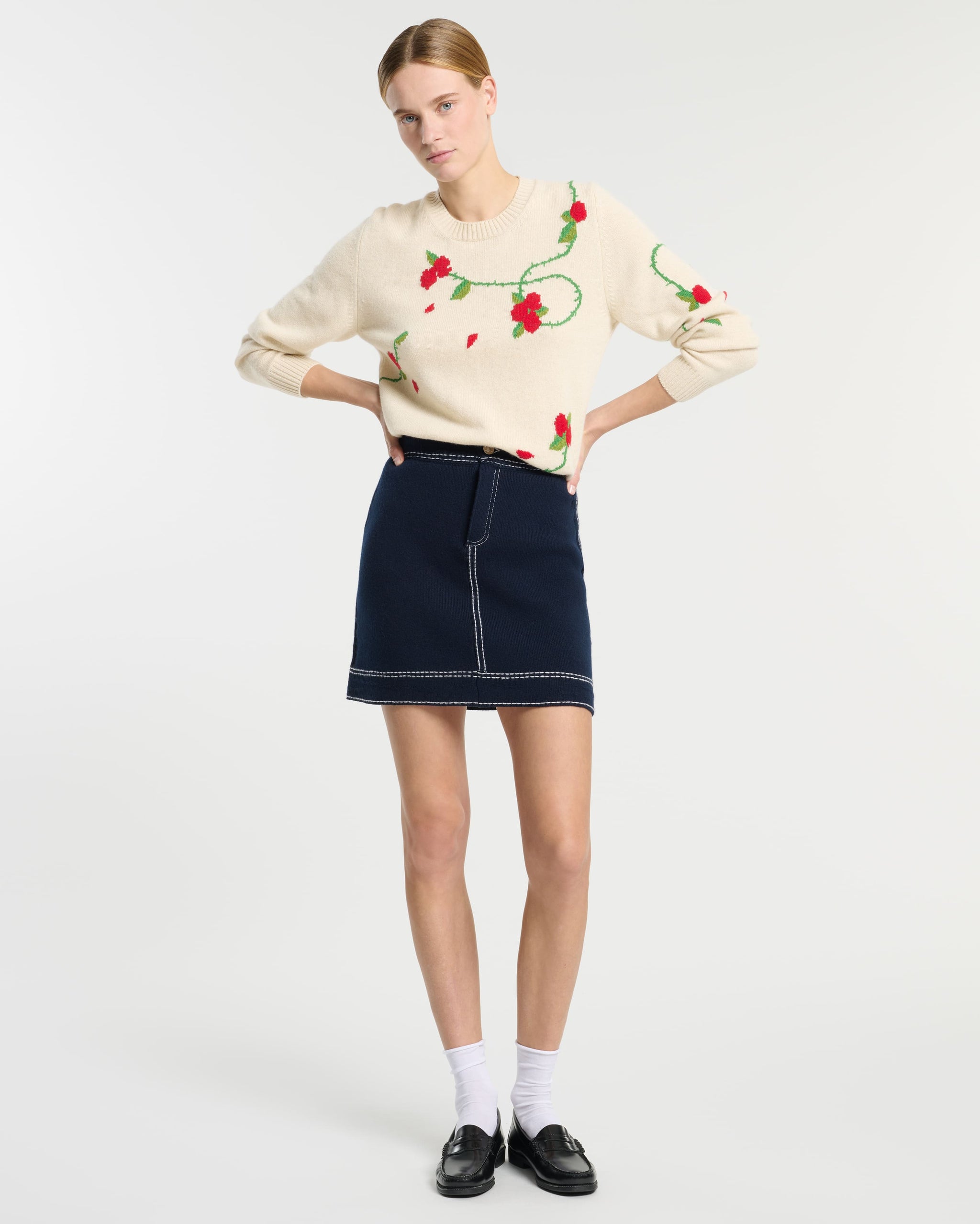 Pull en cachemire à motif fleuri | Barrie - Barrie