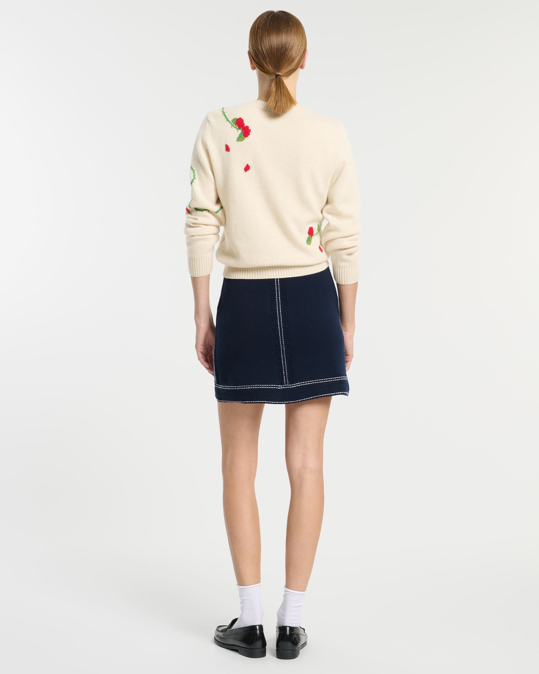 Cashmere jumper with floral motif | Barrie - Barrie