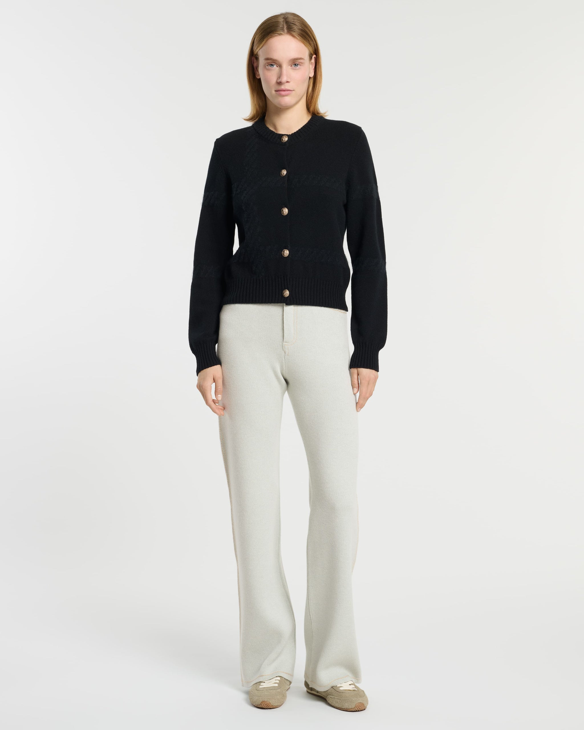 Cardigan en cachemire à motif tartan | Barrie - Barrie