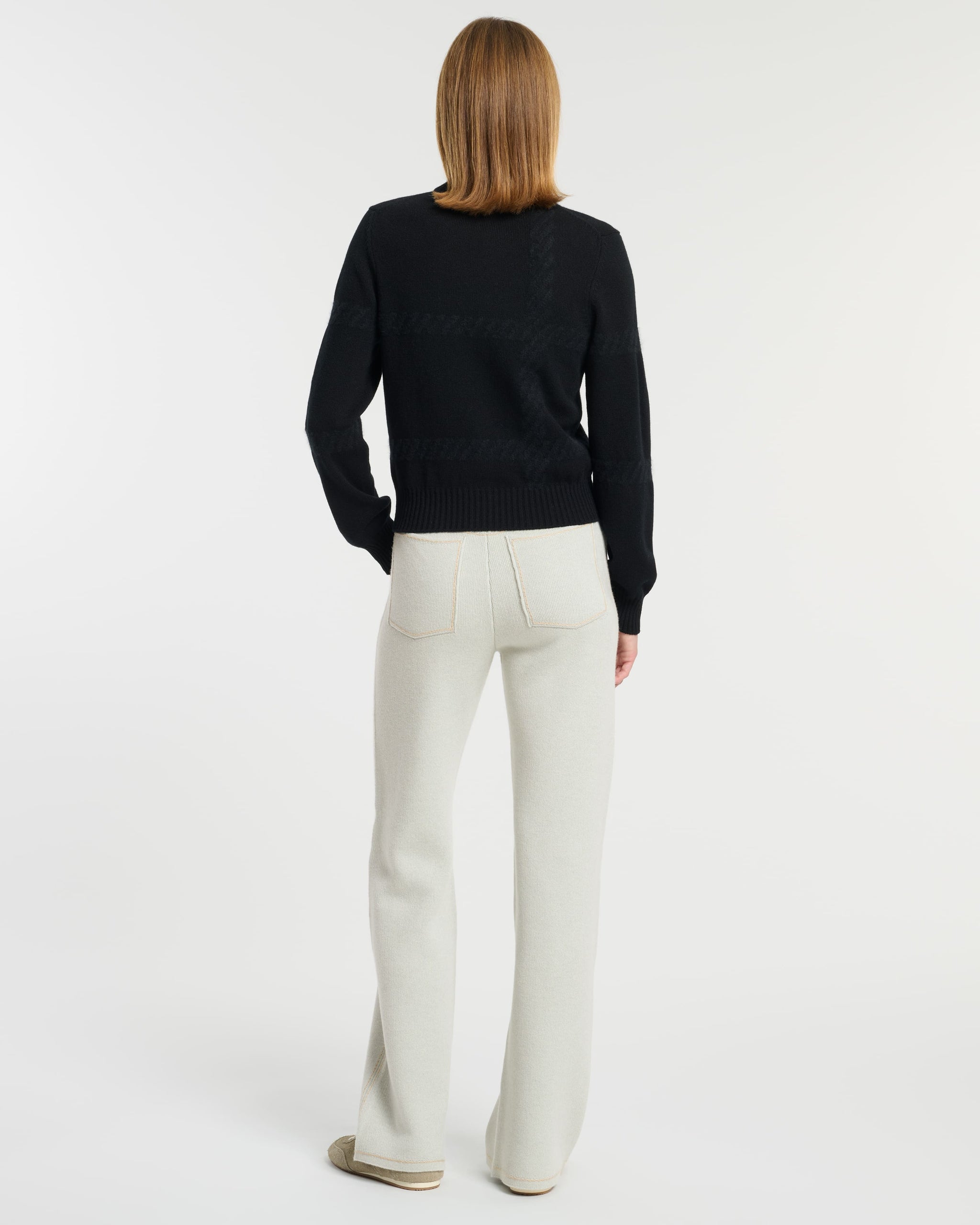 Cashmere cardigan with a tartan motif | Barrie - Barrie