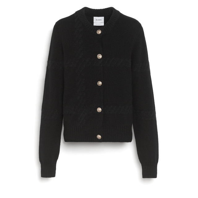 Cashmere cardigan with a tartan motif | Barrie - Barrie