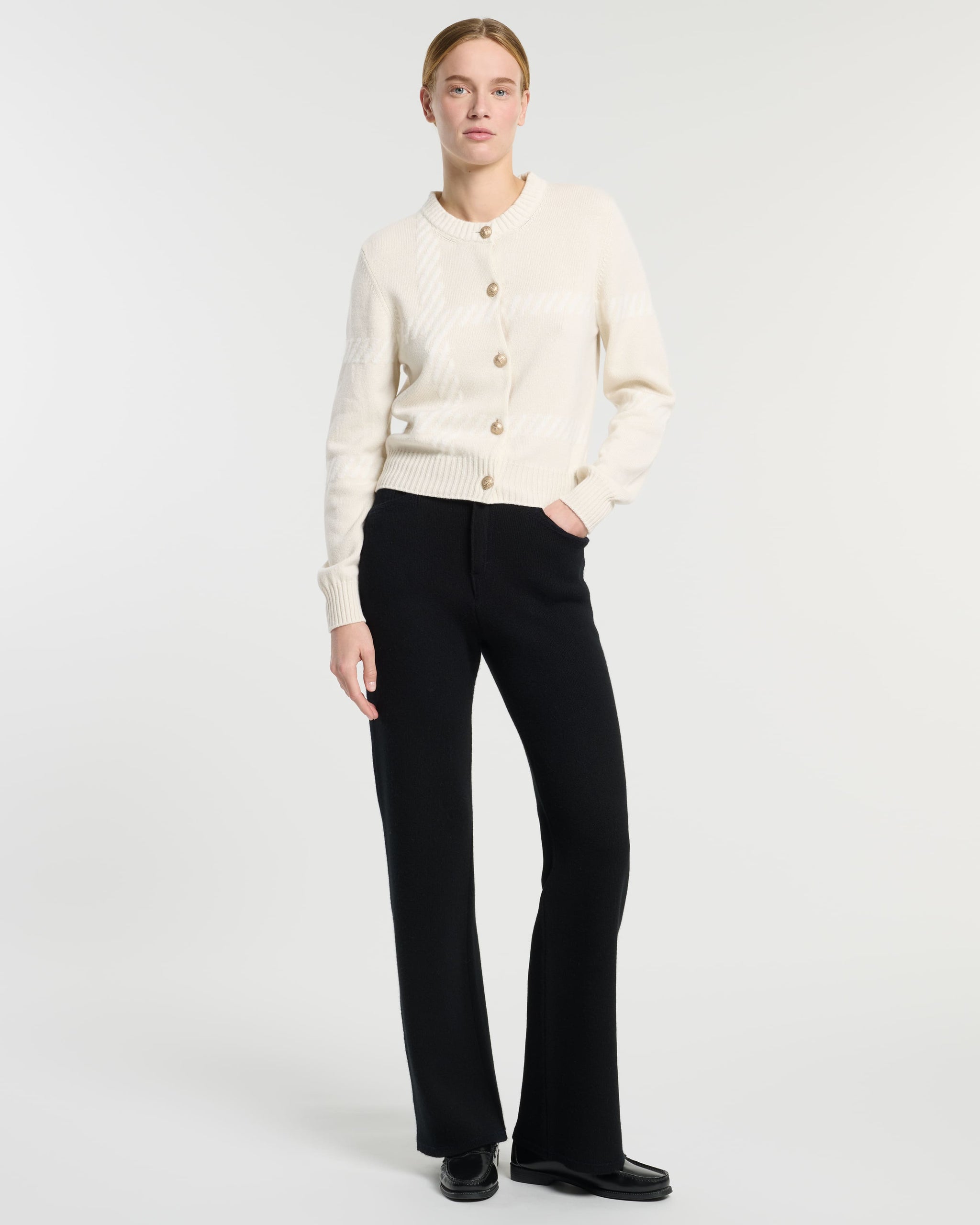 Cardigan en cachemire à motif tartan | Barrie - Barrie