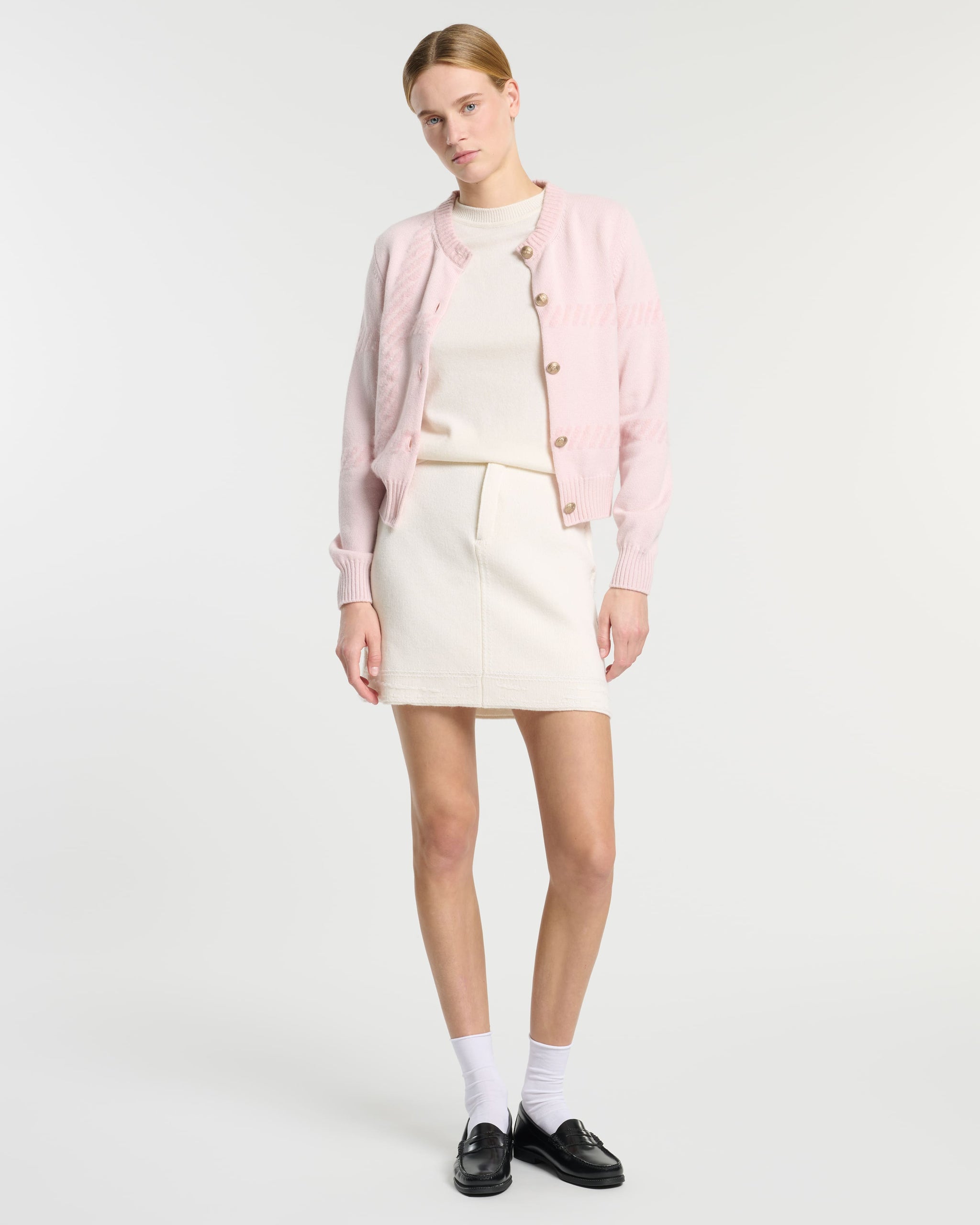 Cardigan en cachemire à motif tartan | Barrie - Barrie