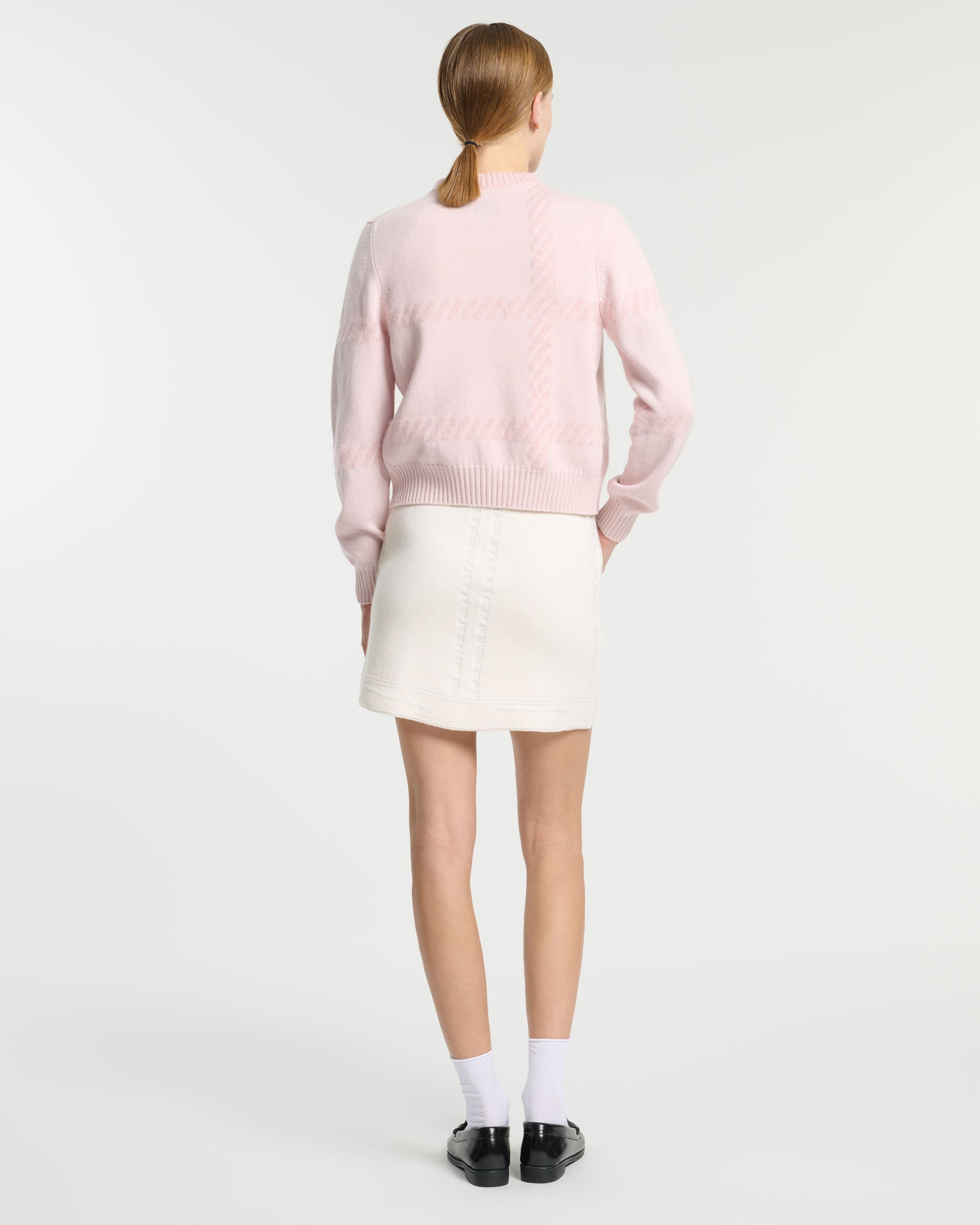 Cashmere cardigan with a tartan motif | Barrie - Barrie