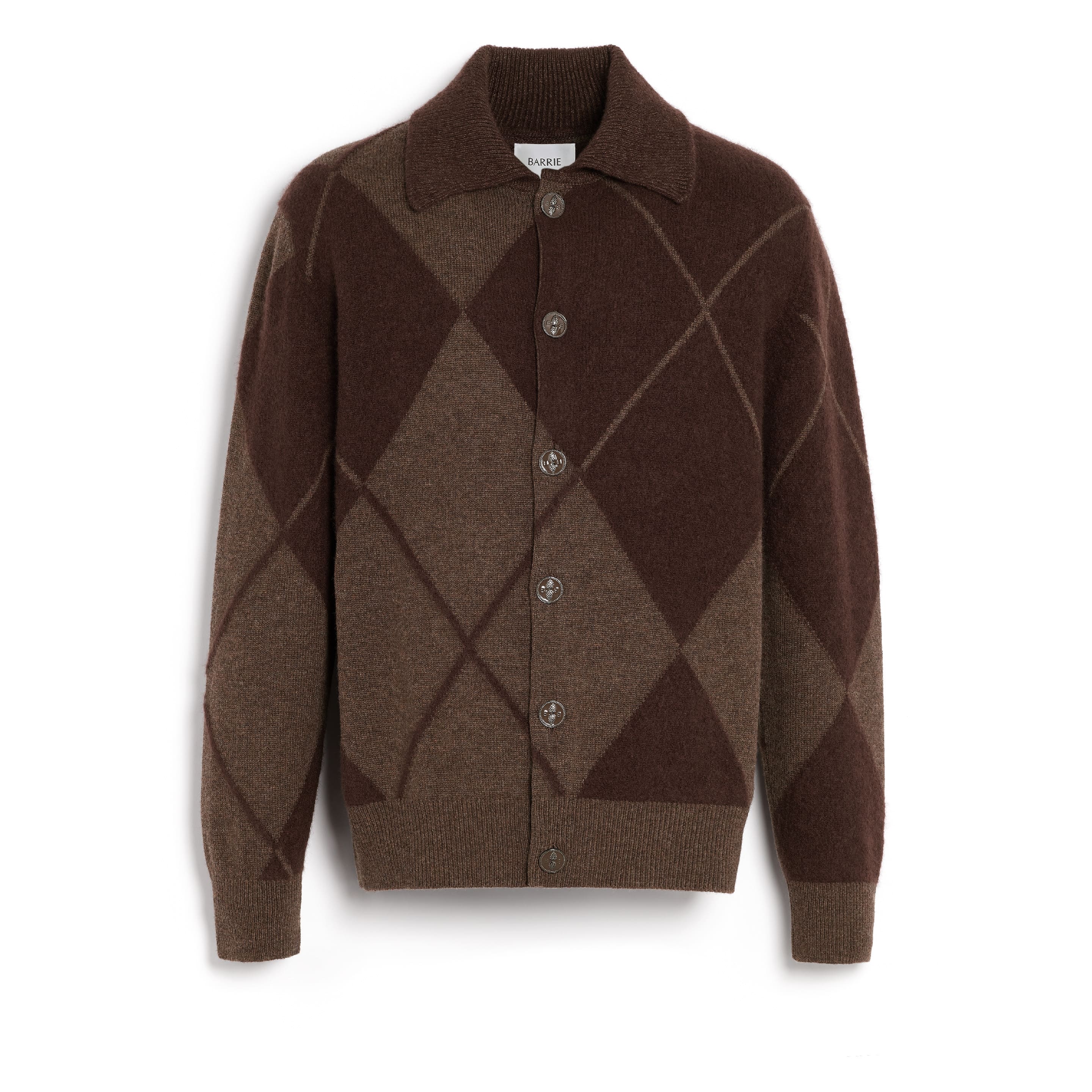 Cashmere cardigan with a tartan motif