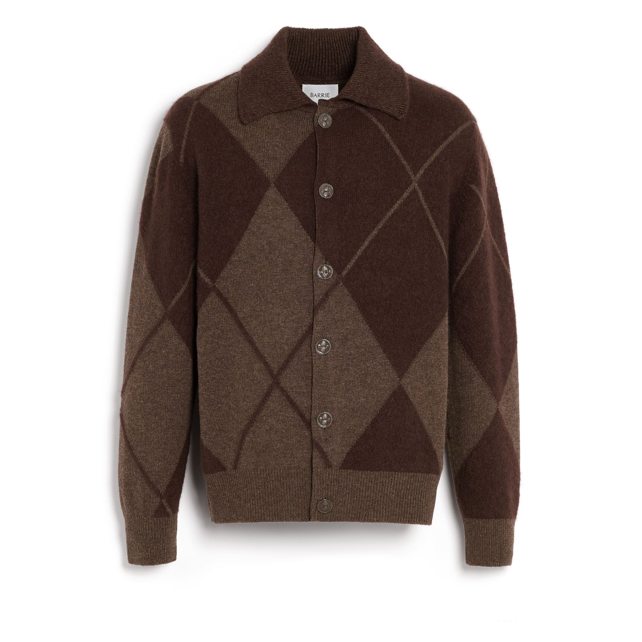 타탄 모티프 캐시미어 소재 카디건 | Barrie - Barrie