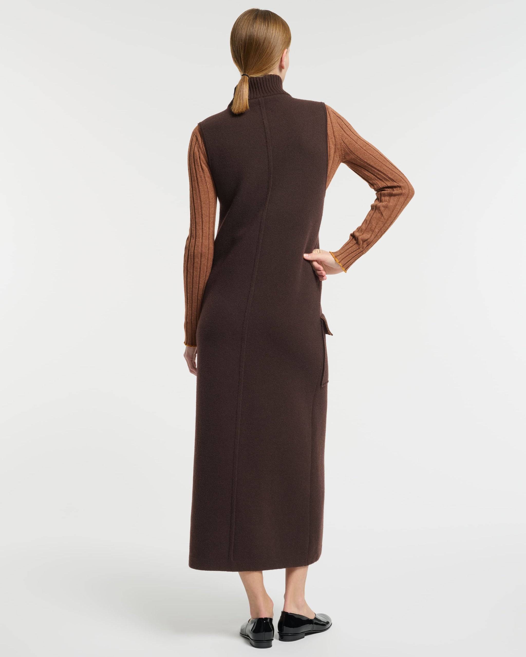 Long cashmere dress brown / XS Long cashmere dress brown / XS