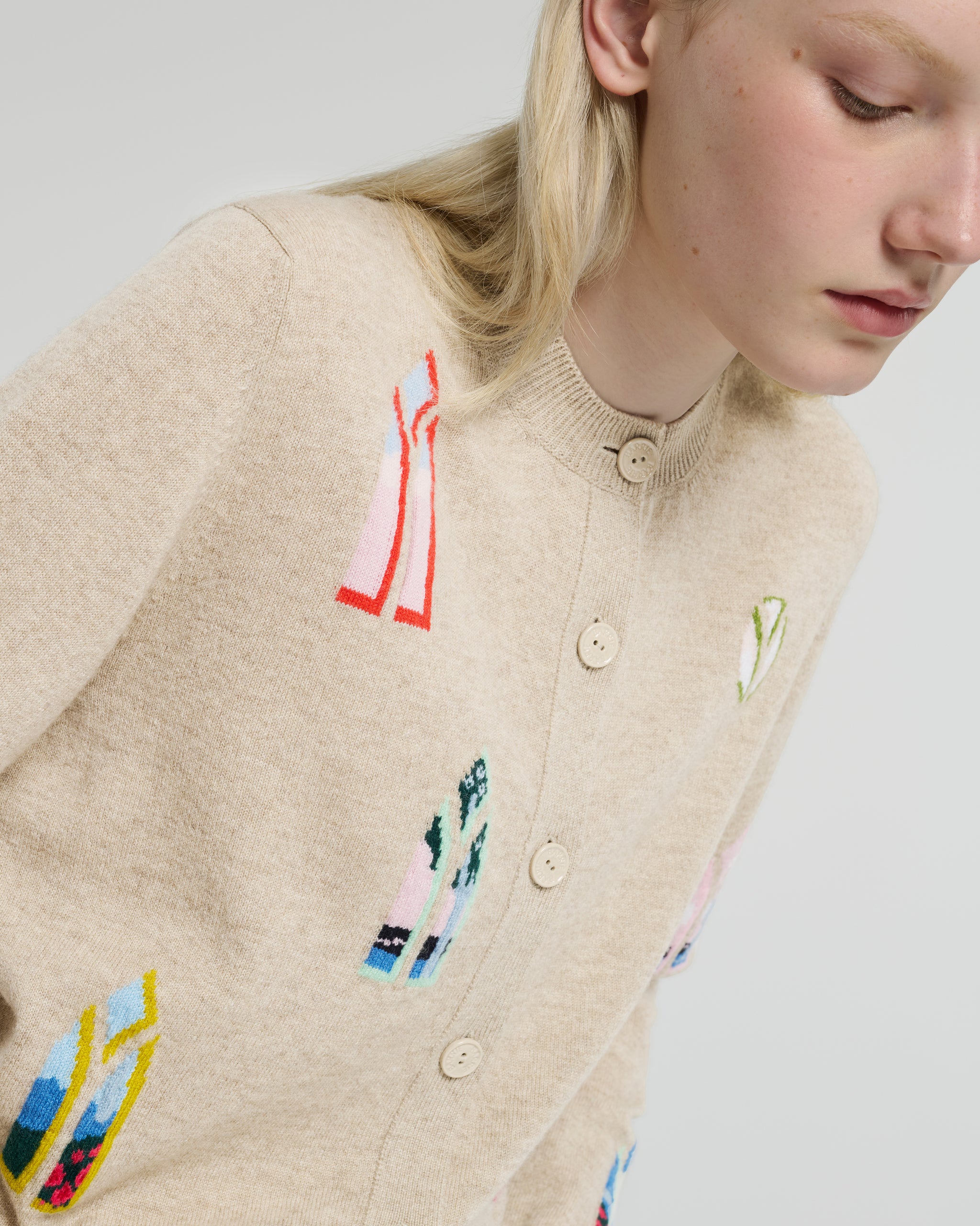 Cashmere cardigan with landscape motif | Barrie - Barrie