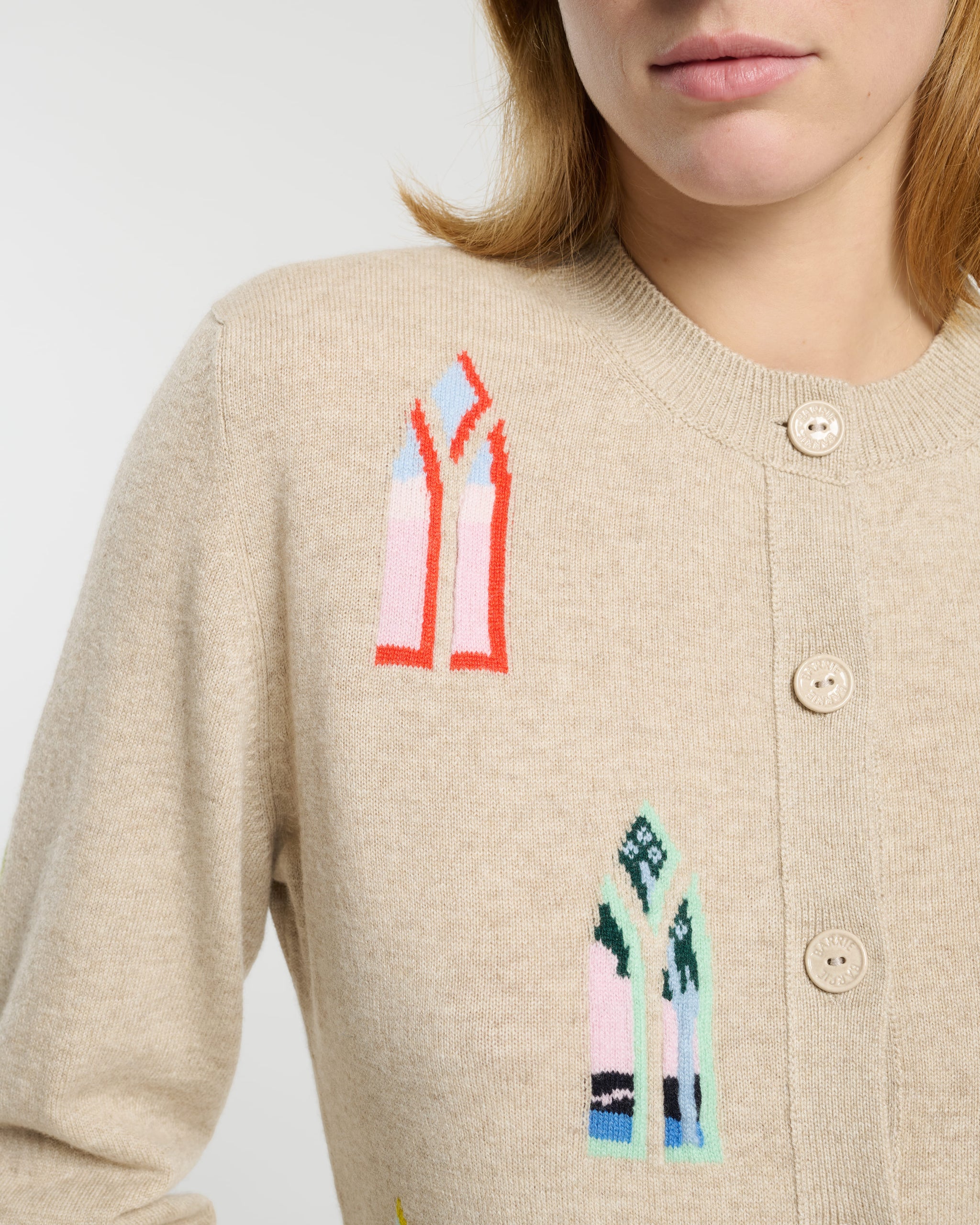 랜드스케이프 패턴 캐시미어 카디건 | Barrie - Barrie