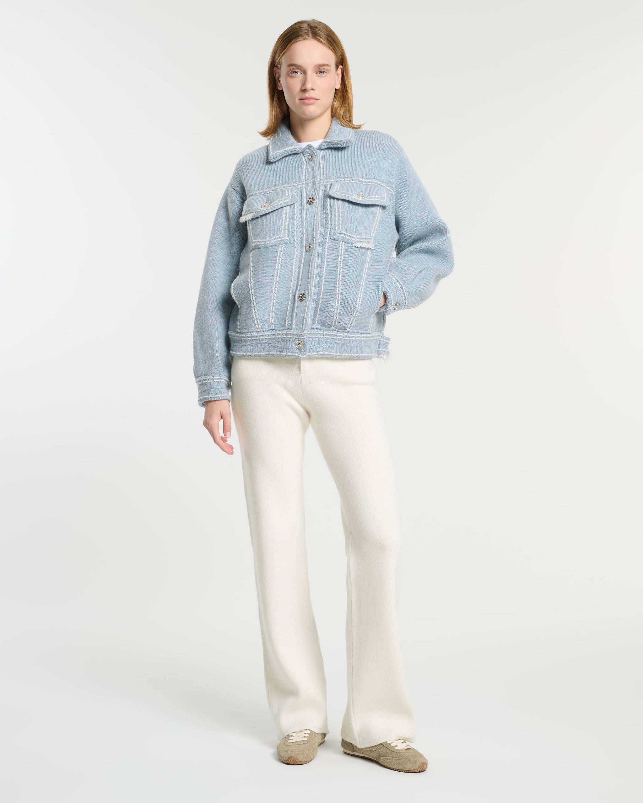 봄버 스타일 두툼한 데님 재킷 | Barrie - Barrie