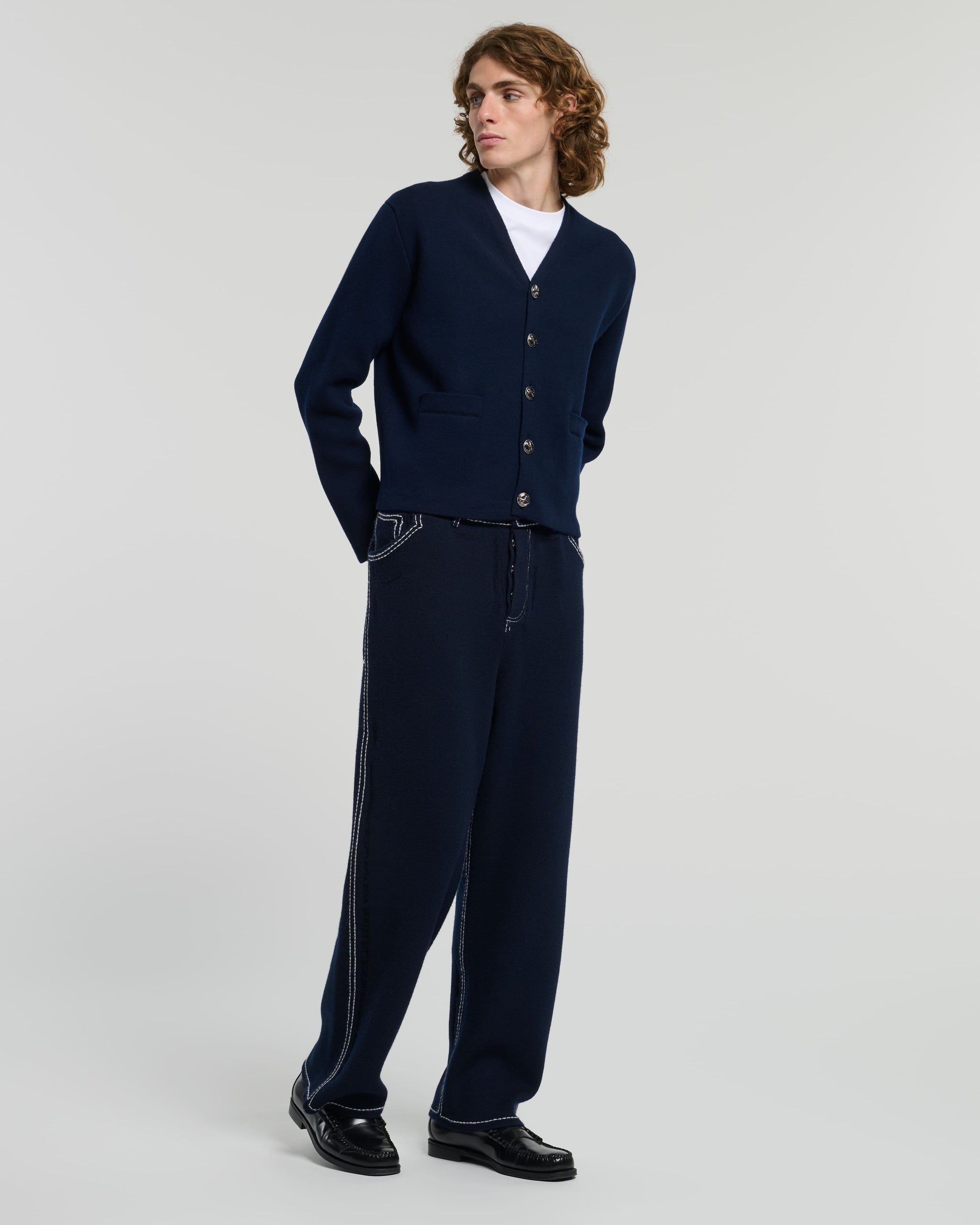 캐시미어 & 울 V 넥 카디건 | Barrie - Barrie