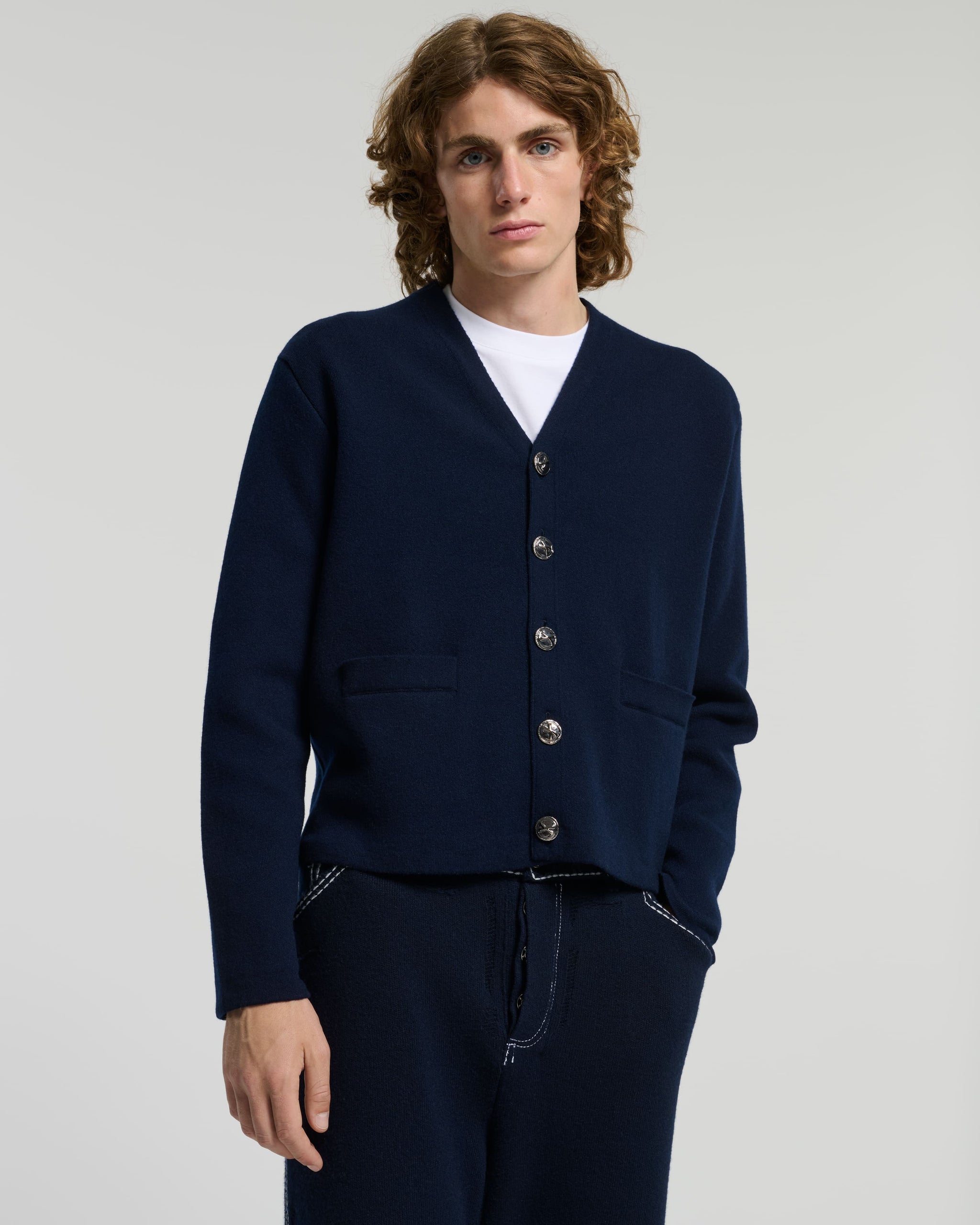 캐시미어 & 울 V 넥 카디건 | Barrie - Barrie