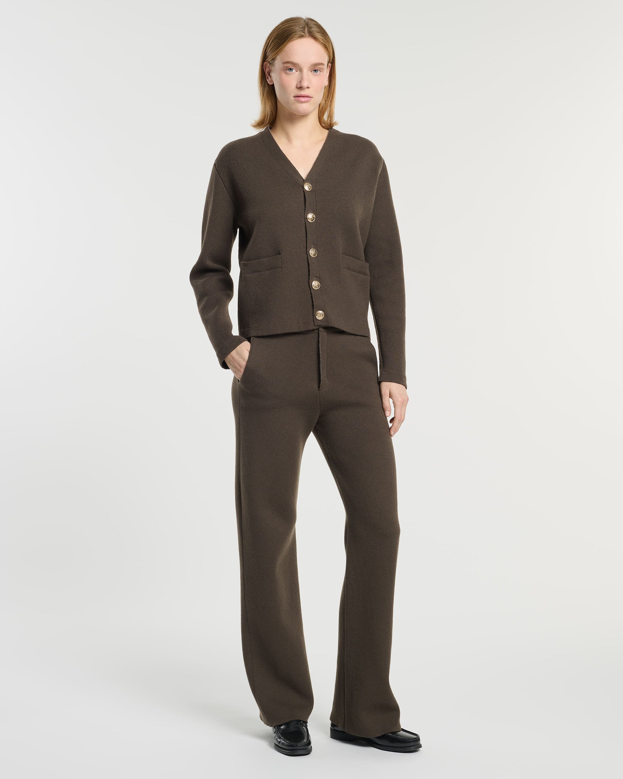 캐시미어 & 울 V 넥 카디건 | Barrie - Barrie