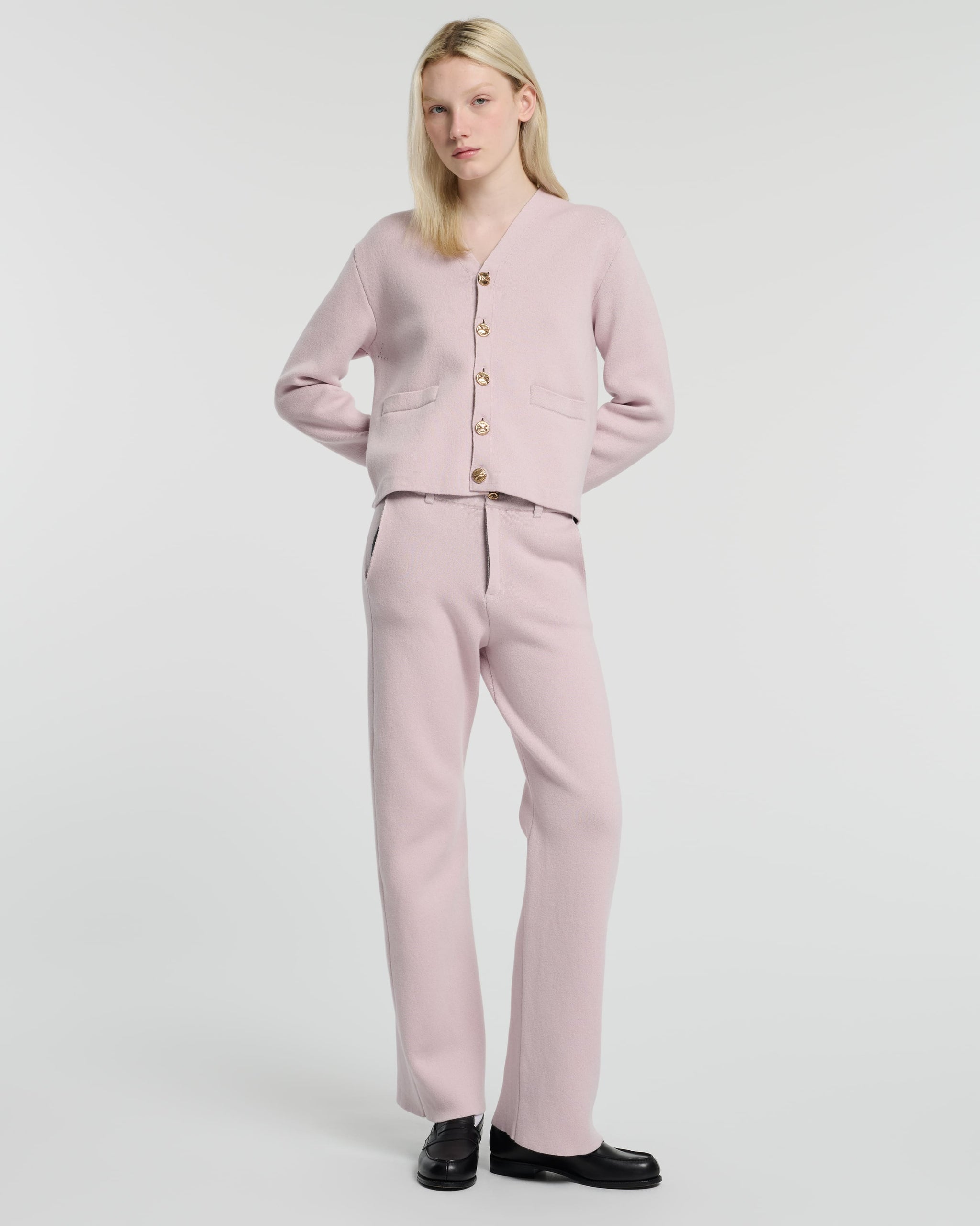 V-neck cardigan in cashmere and wool | Barrie - Barrie