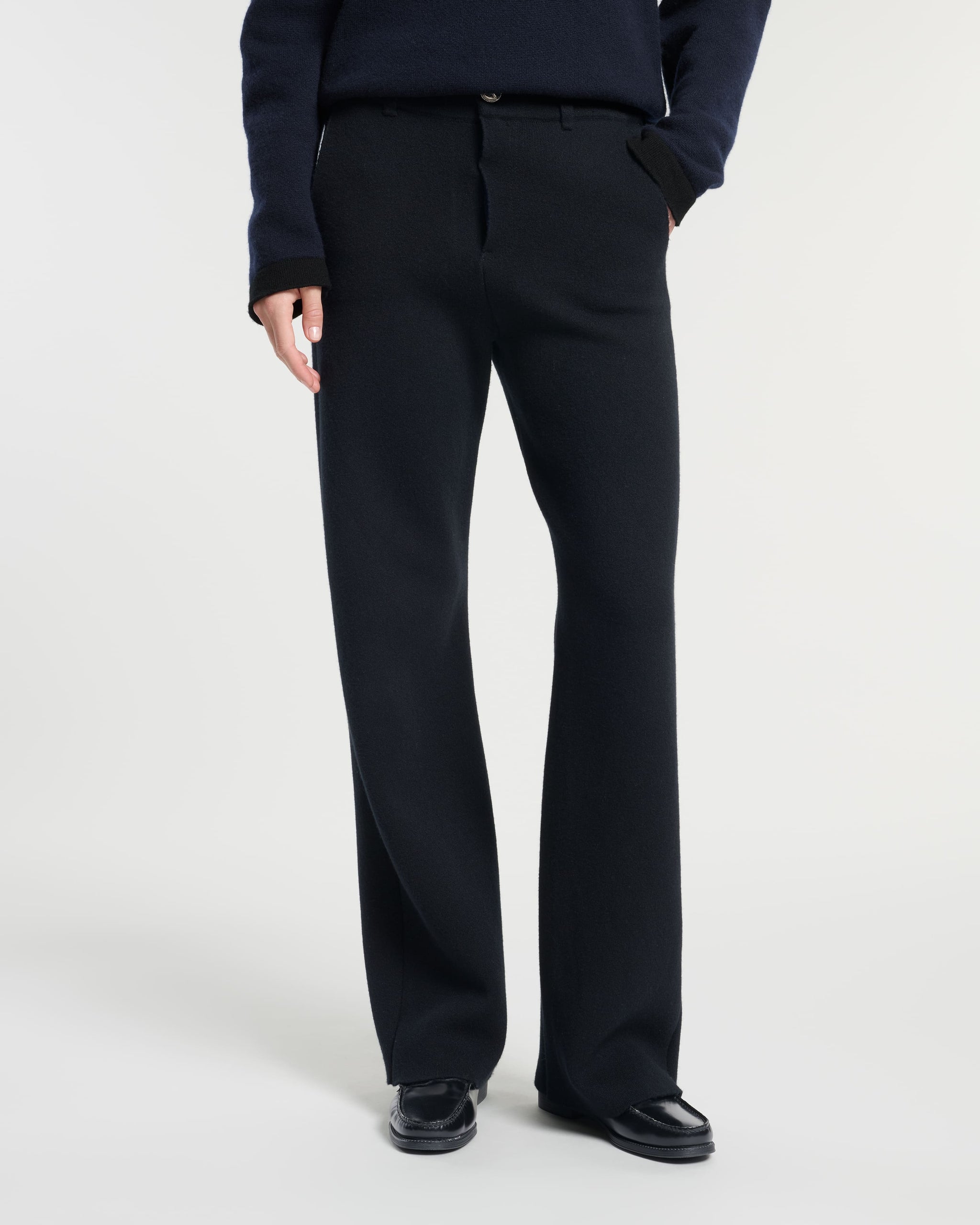 캐시미어 소재 두툼한 팬츠 | Barrie - Barrie