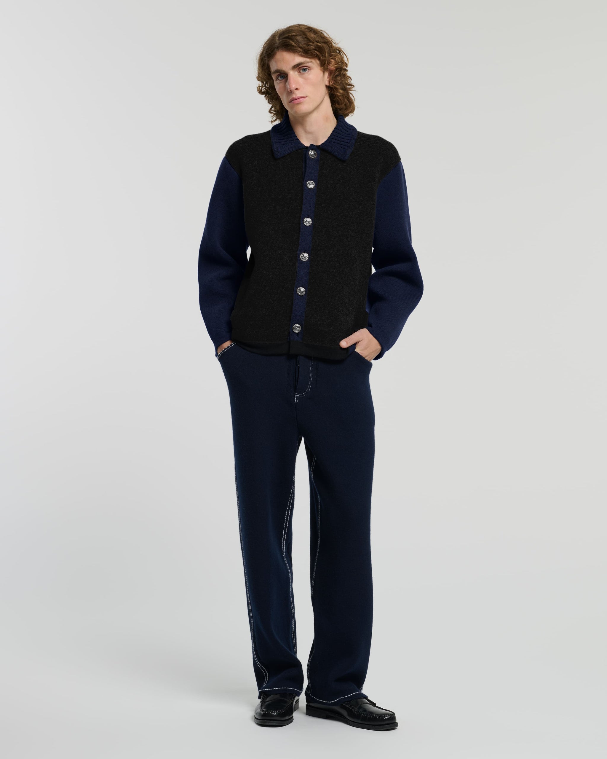 Trompe-l'œil jacket in cashmere and wool | Barrie - Barrie