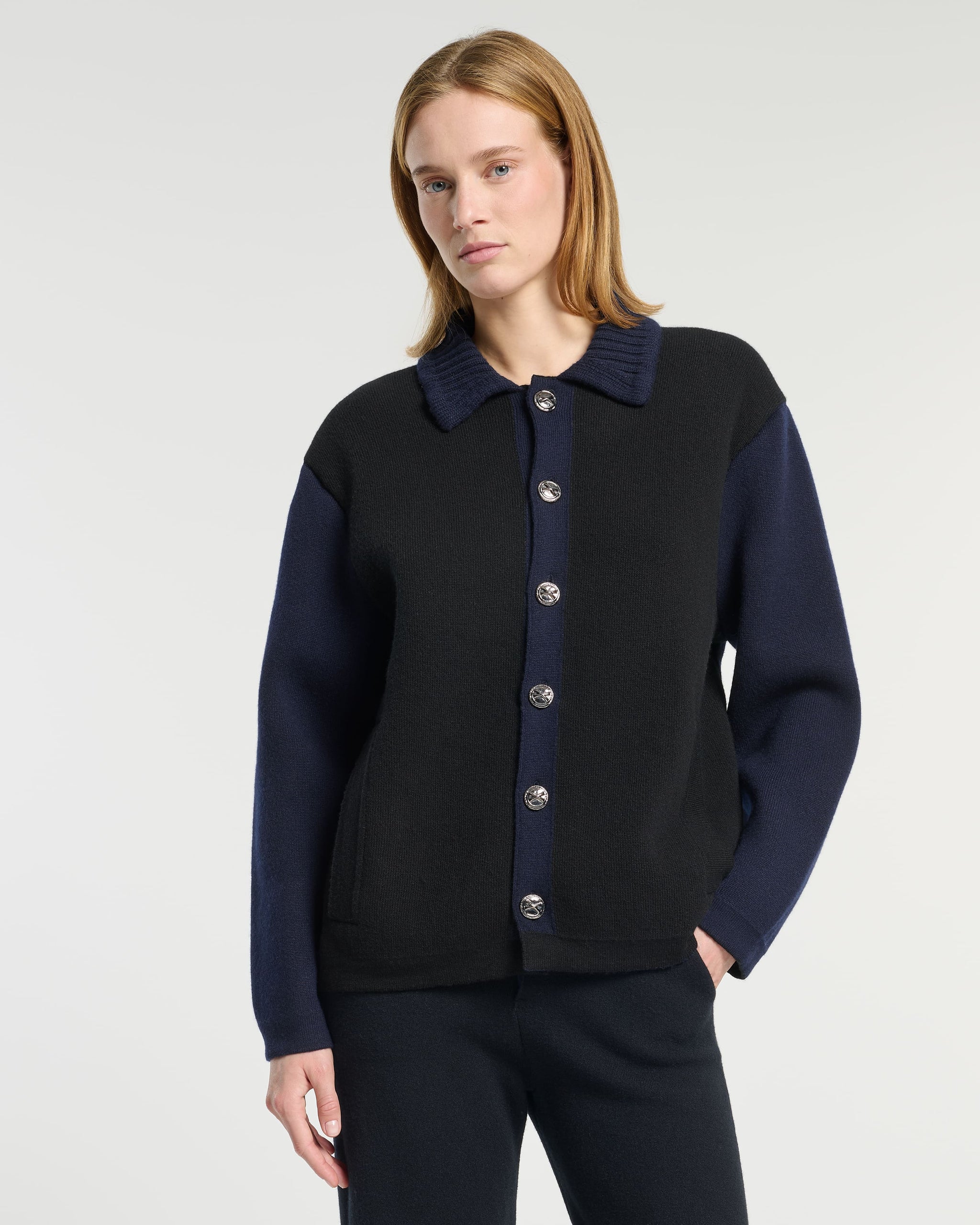 Trompe-l'œil jacket in cashmere and wool | Barrie - Barrie