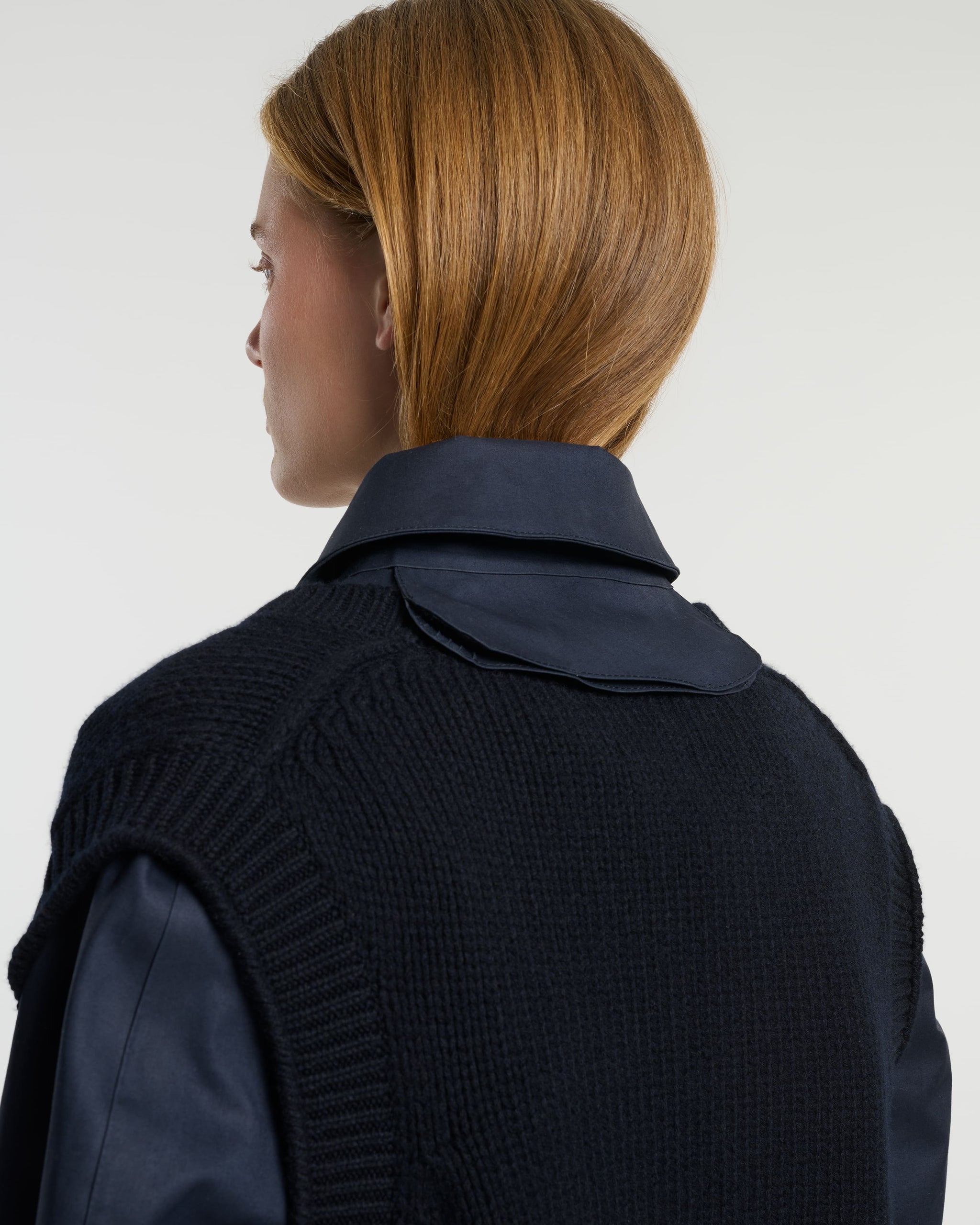 베스트가 있는 오버레이 캐시미어 코트 | Barrie - Barrie